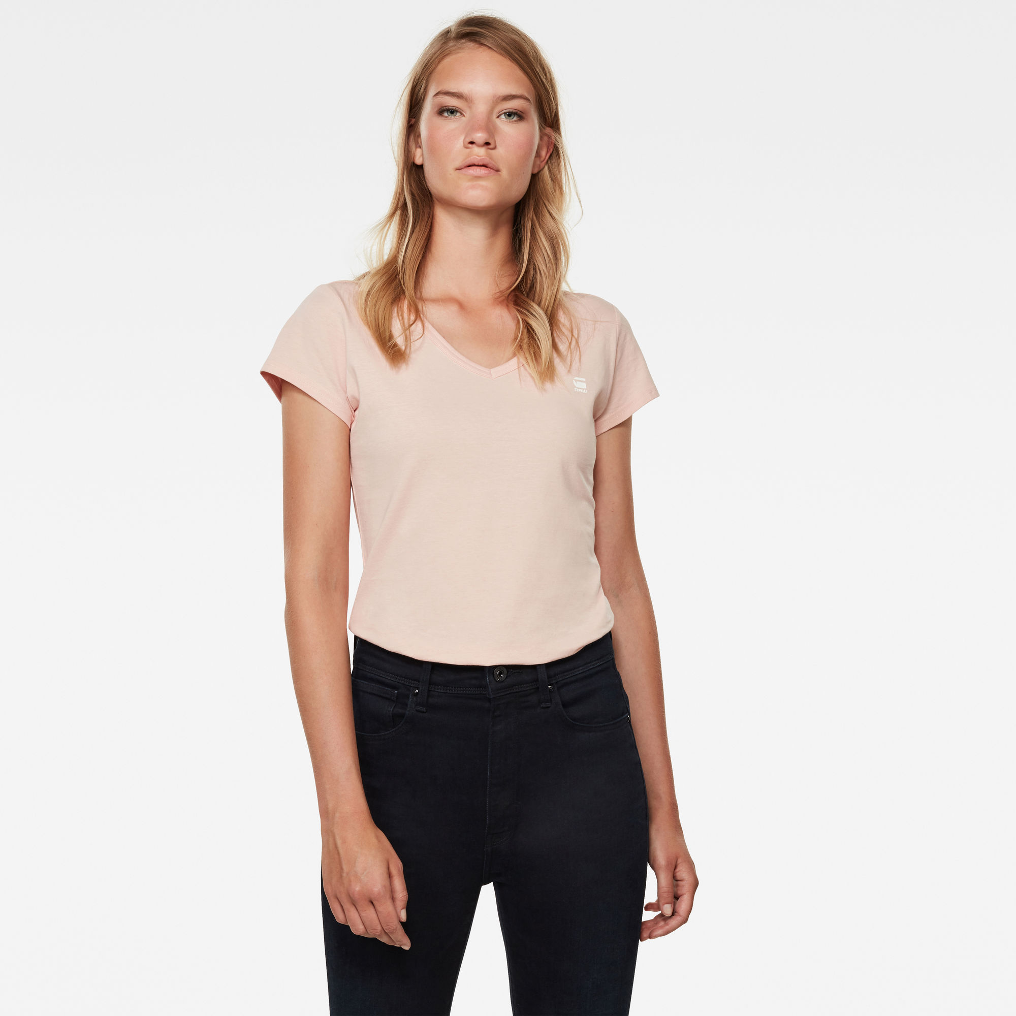 

Slim V-Neck Top - Pink - Damen