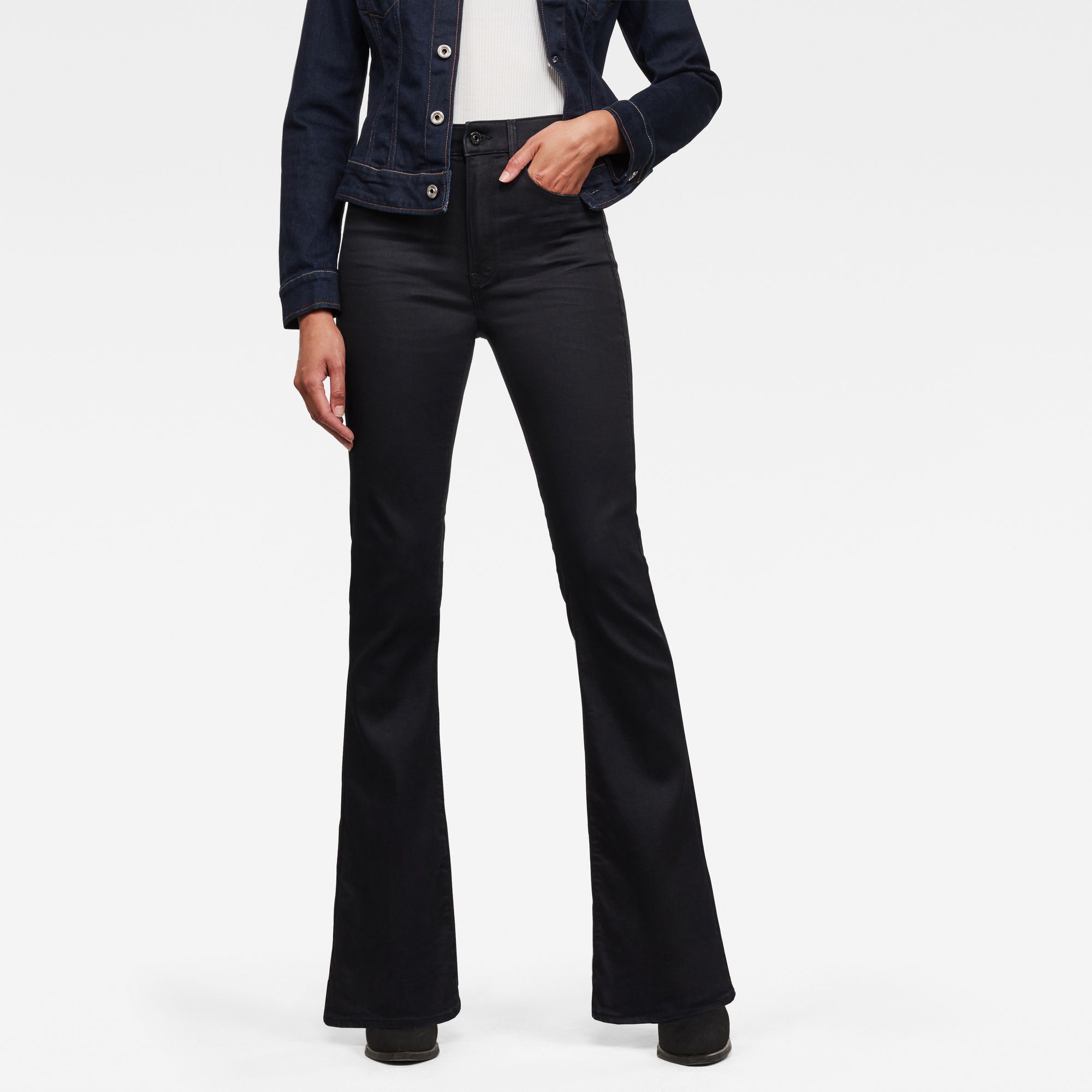 G-Star RAW Dames 3301 High Flare Jeans Zwart G-Star RAW Dames 3301 High Flare Jeans Zwart