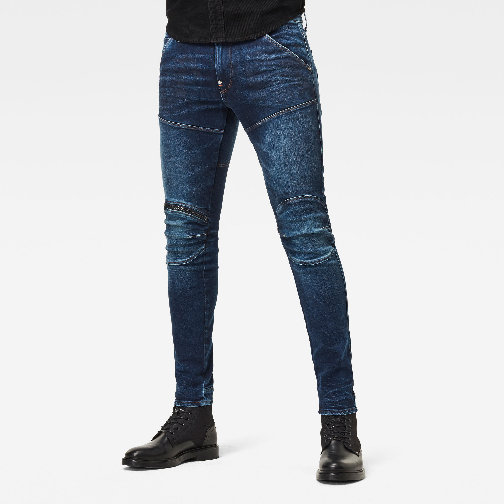 G-Star RAW Heren 5620 3D Zip Knee Skinny Jeans Donkerblauw G-Star RAW Heren 5620 3D Zip Knee Skinny Jeans Donkerblauw