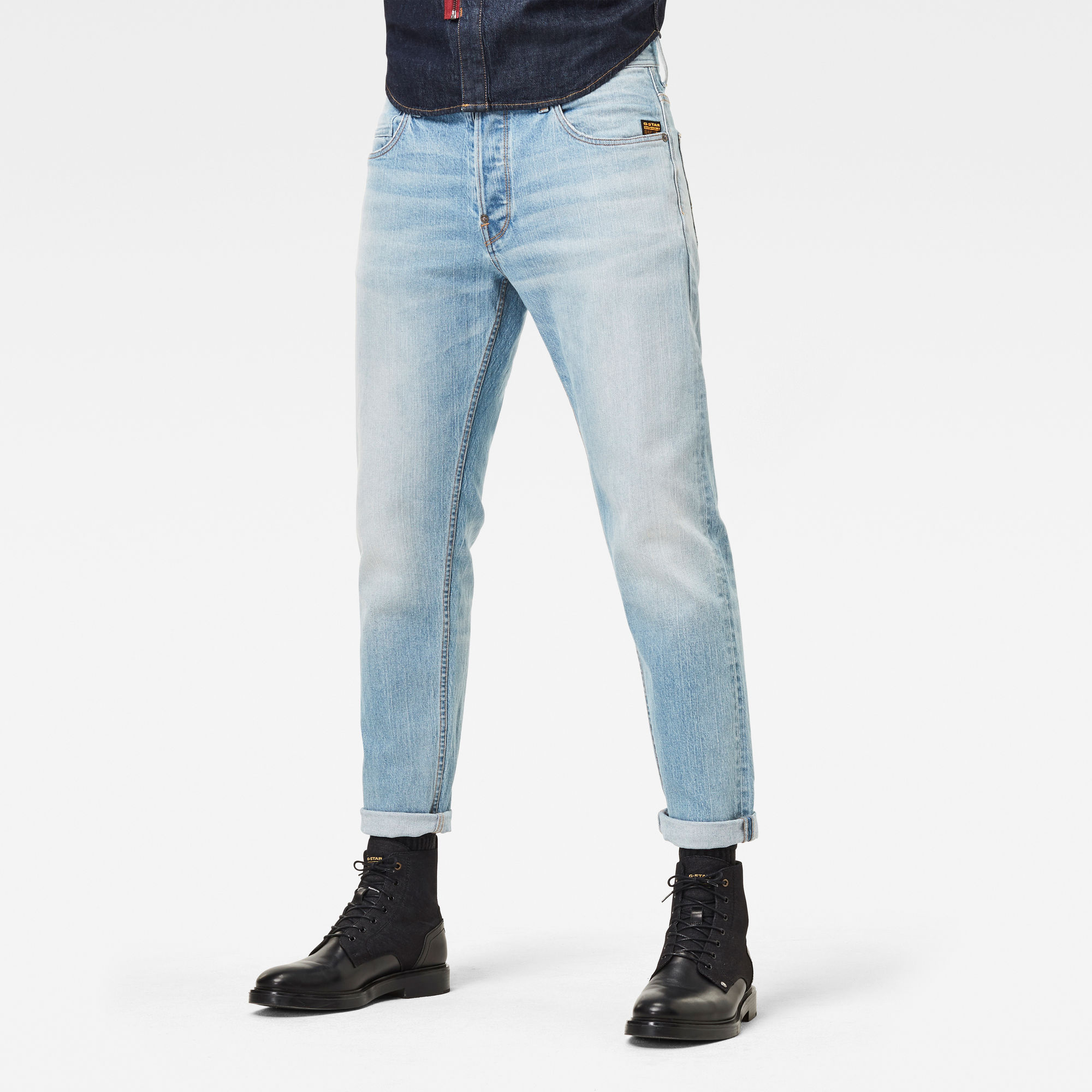 G-Star RAW Hommes Jean Alum Relaxed Tapered Bleu clair