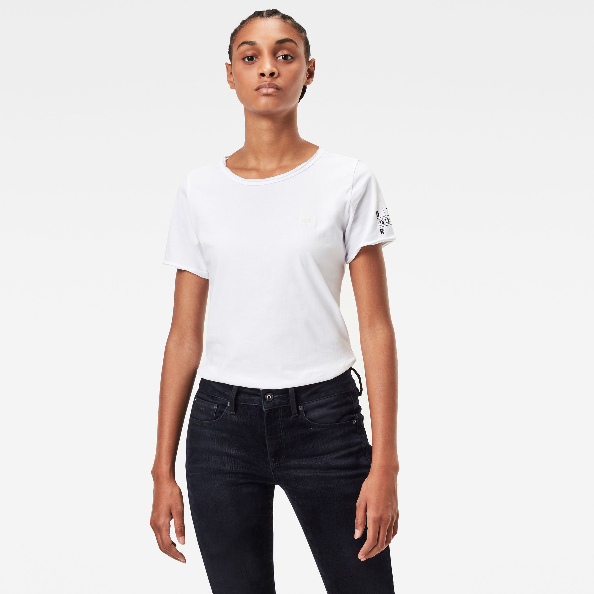G-Star RAW Dames Mysid Optic Slim Top C Wit G-Star RAW Dames Mysid Optic Slim Top C Wit