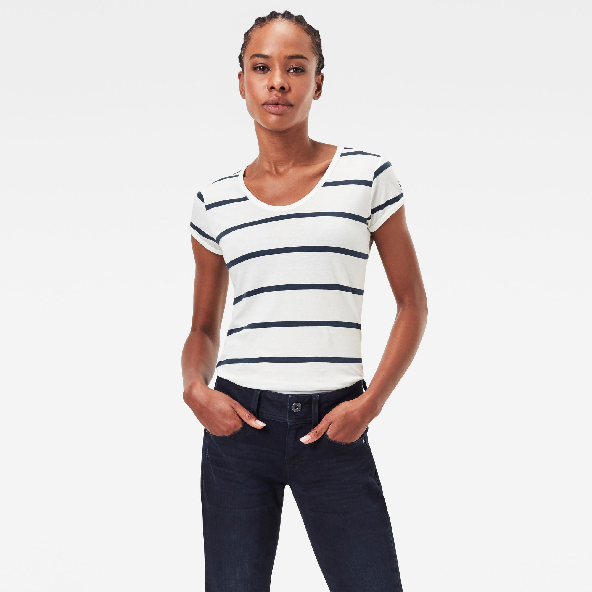 G-Star RAW Dames Core Eyben Slim Top Wit G-Star RAW Dames Core Eyben Slim Top Wit