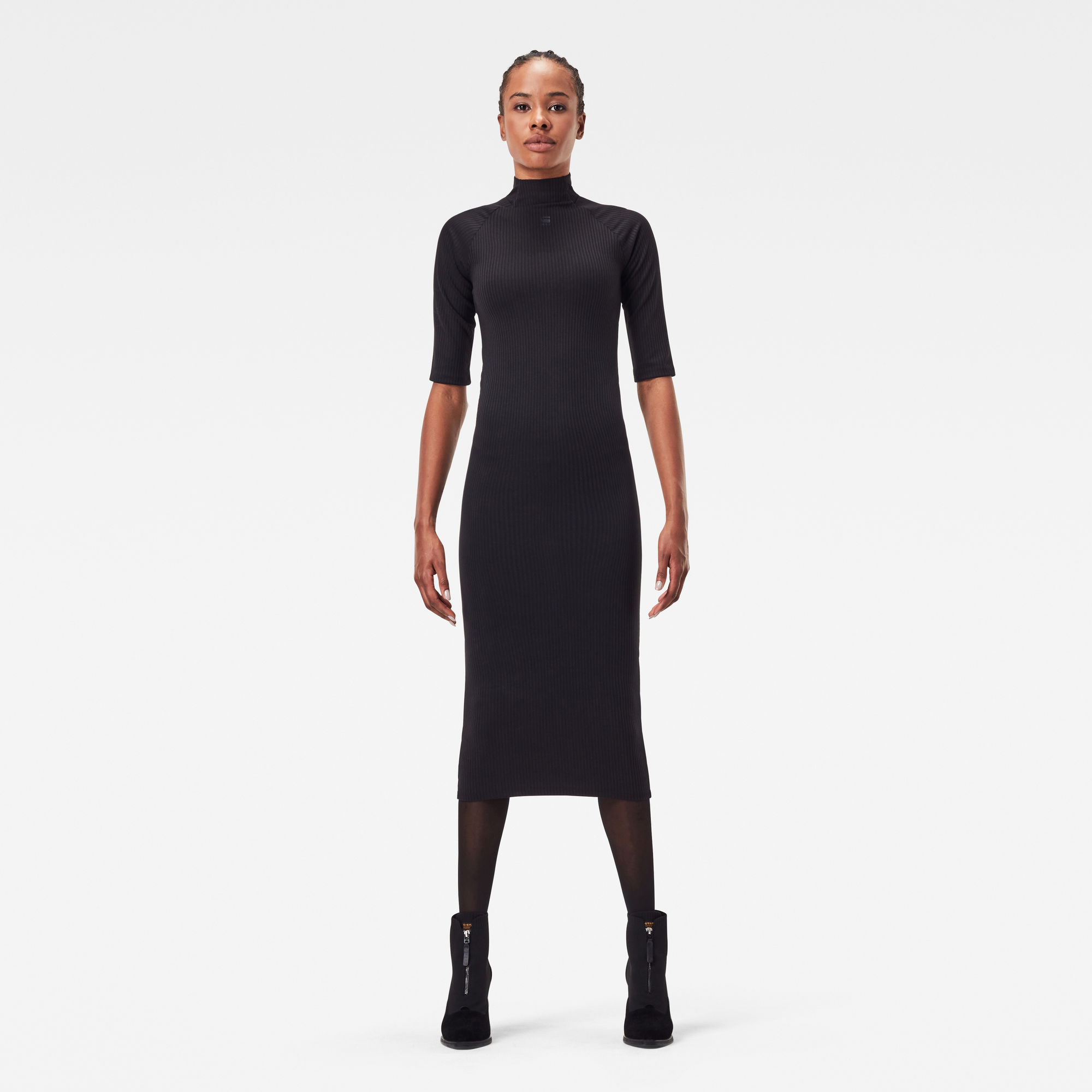 G-Star RAW Dames Slim Col Jurk Zwart G-Star RAW Dames Slim Col Jurk Zwart