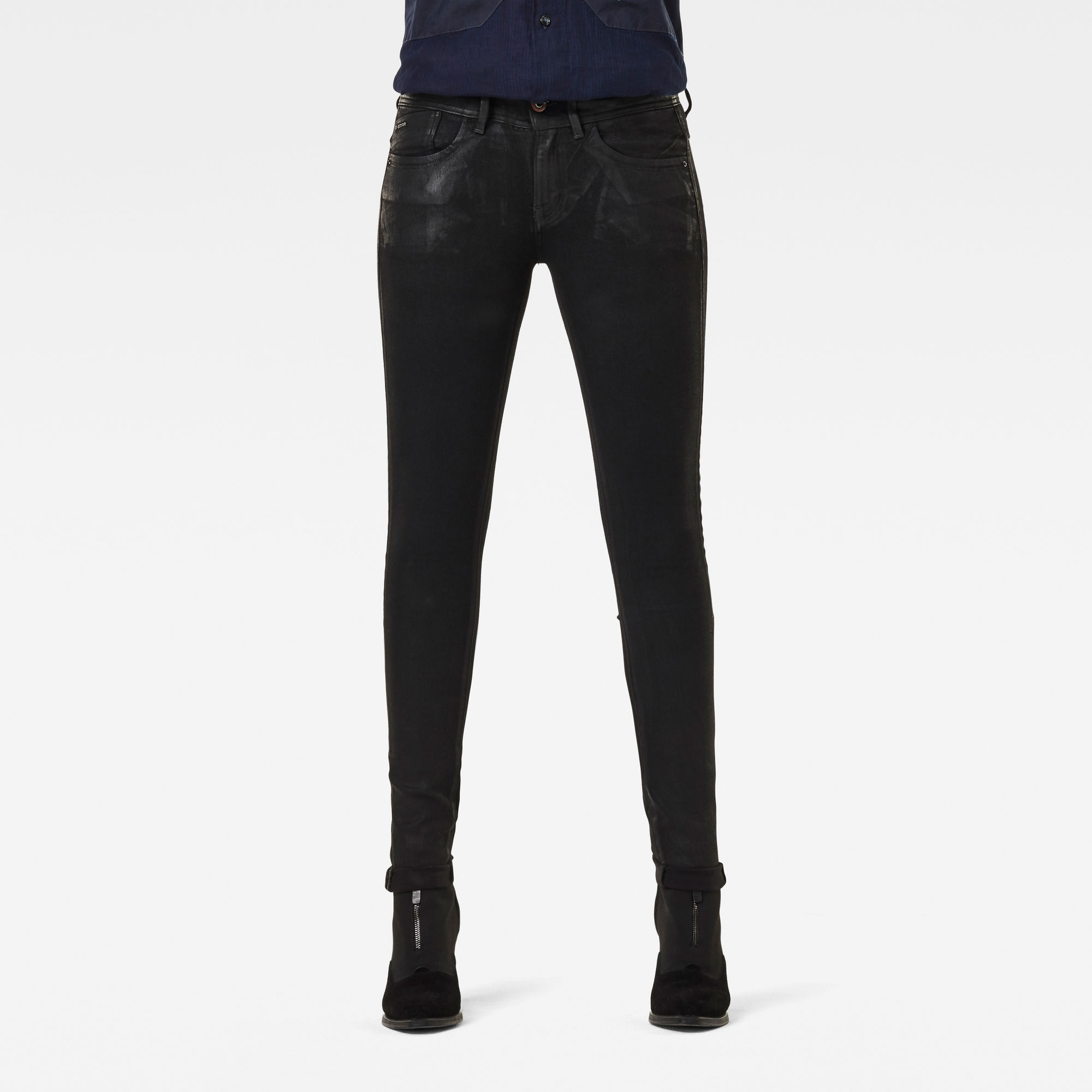 G-Star RAW Dames Lynn Mid Skinny Jeans Zwart G-Star RAW Dames Lynn Mid Skinny Jeans Zwart