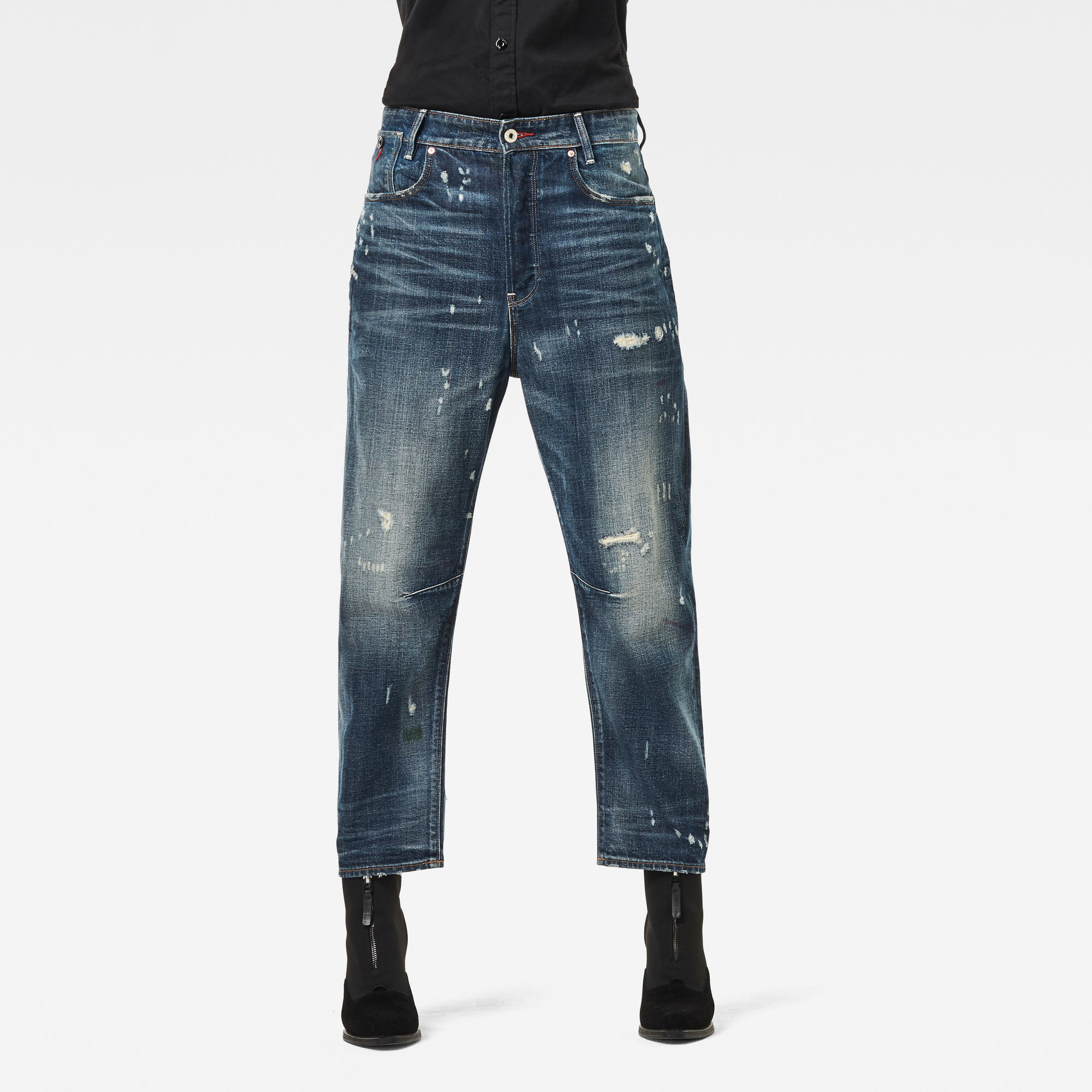 G-Star RAW Dames C-Staq 3D Boyfriend Crop Jeans Blauw G-Star RAW Dames C-Staq 3D Boyfriend Crop Jeans Blauw