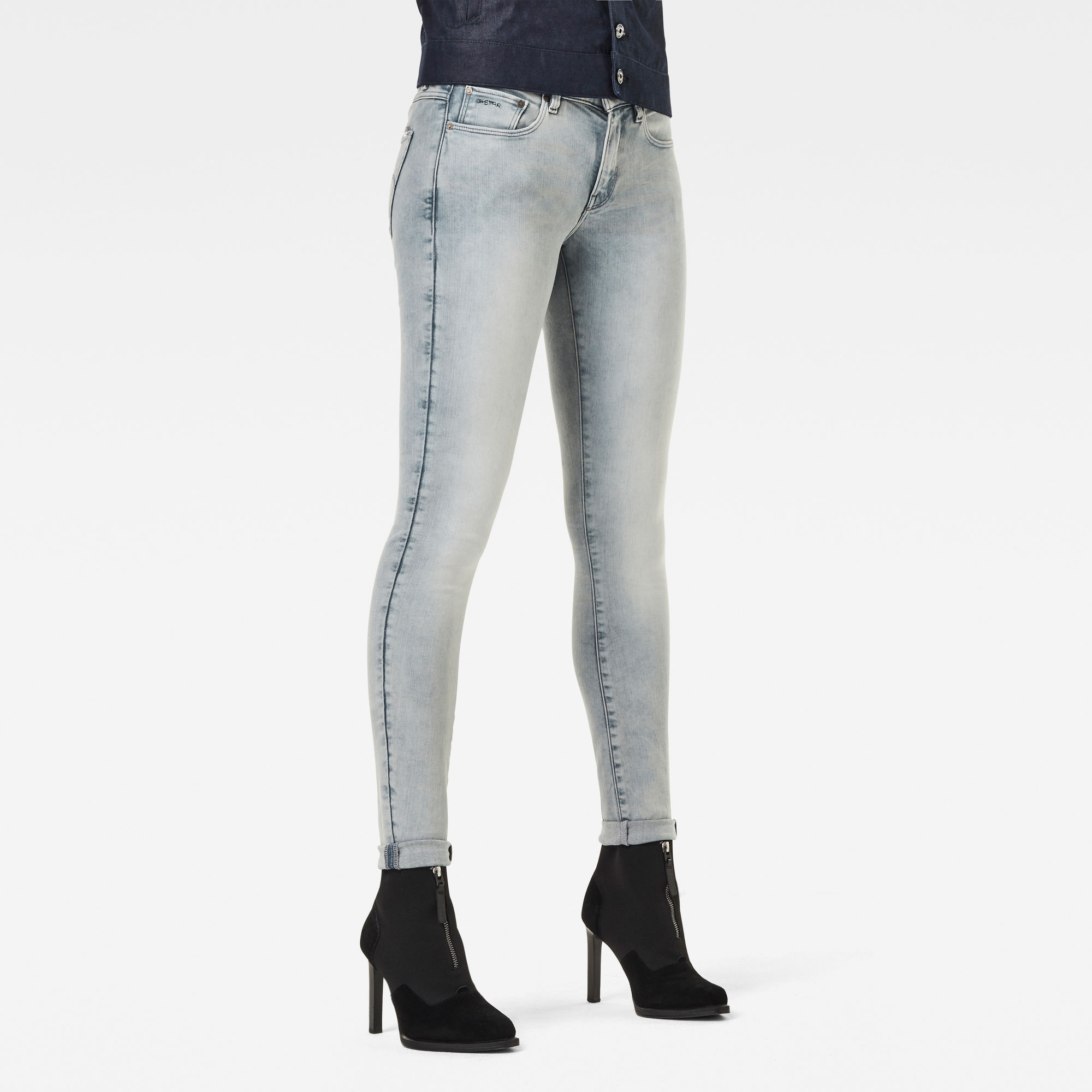 

3301 Mid Skinny Jeans - Grijs - Dames