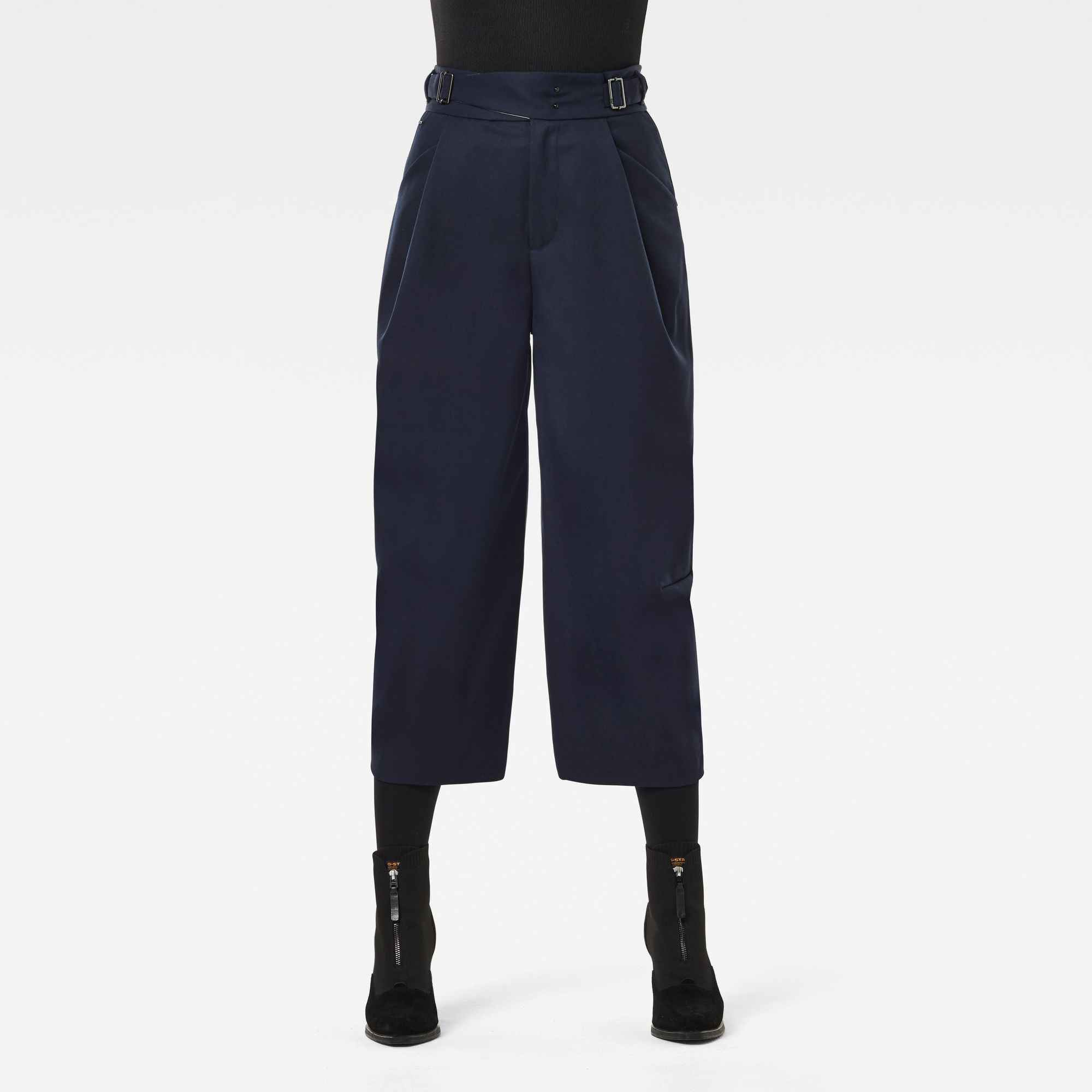 

3D Wide Crop Pants - Medium blue - Women