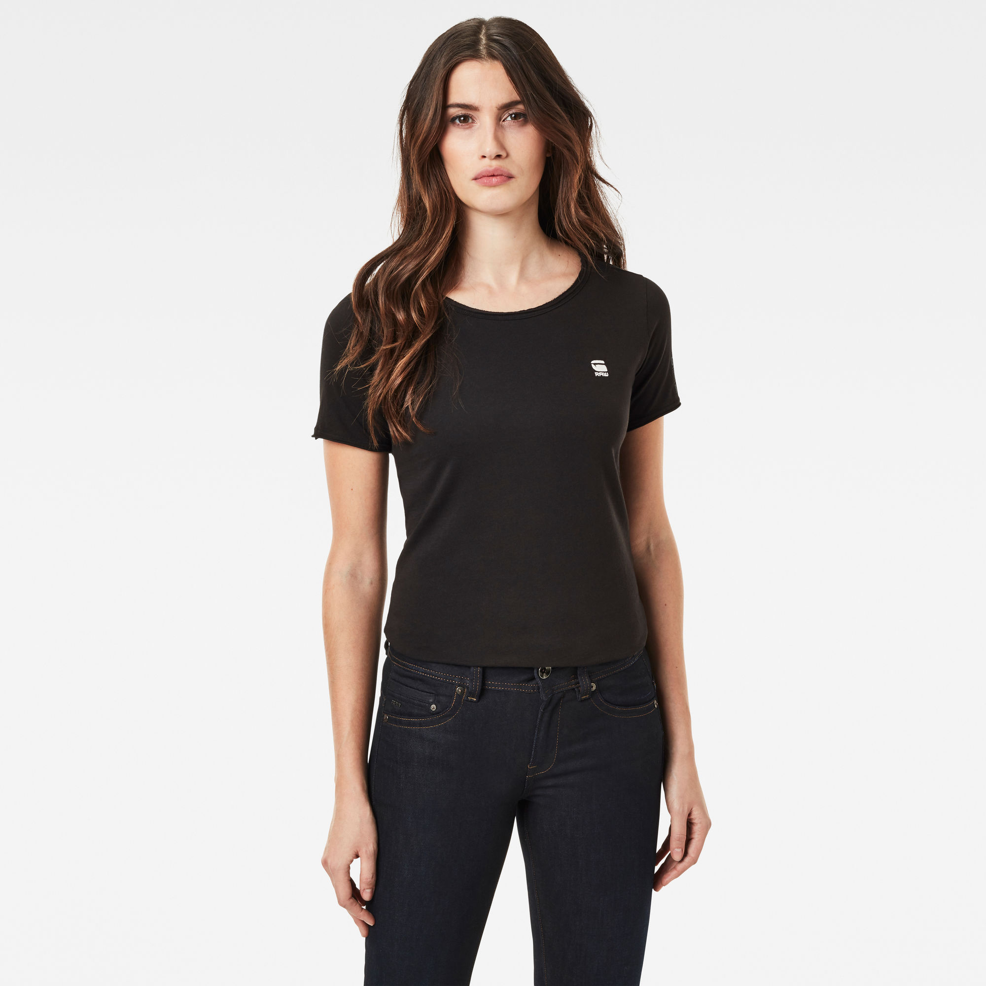 G-Star RAW Dames Mysid Optic Slim Top C Zwart G-Star RAW Dames Mysid Optic Slim Top C Zwart
