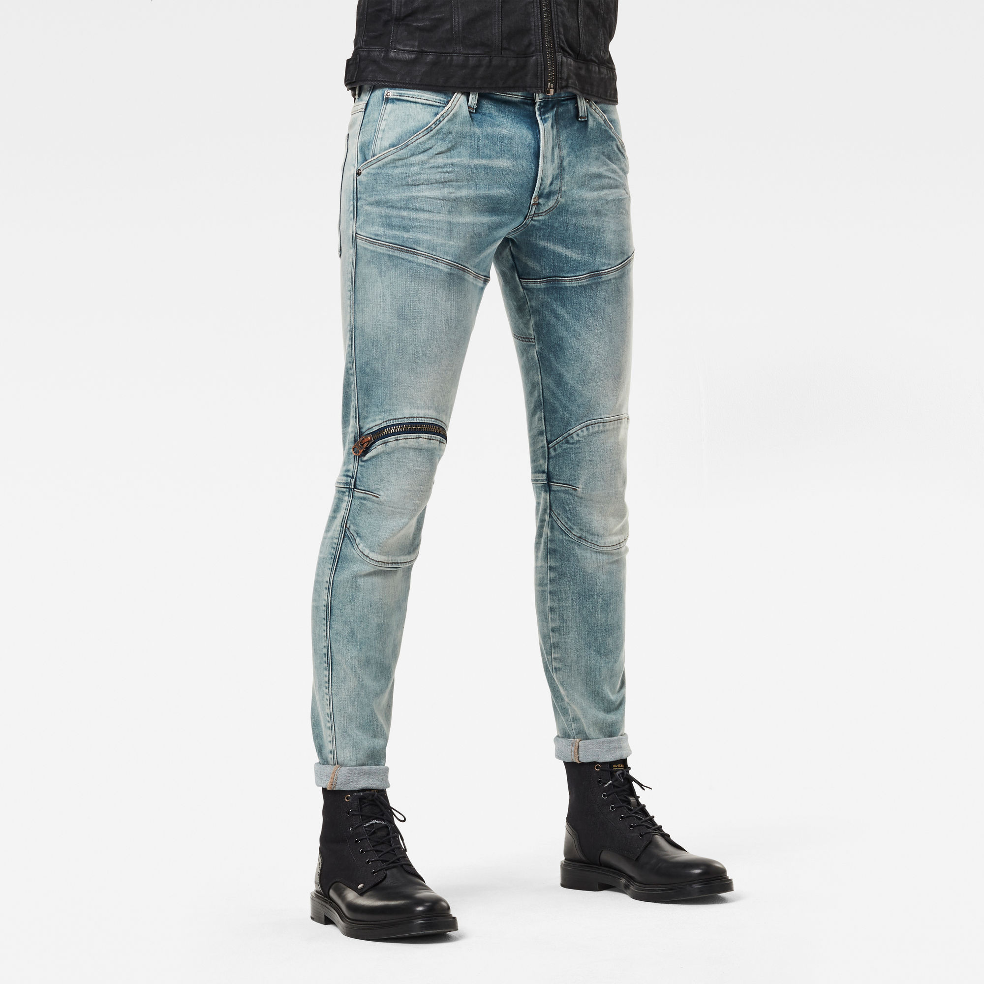G-Star RAW Heren 5620 3D Zip Knee Skinny Jeans Lichtblauw G-Star RAW Heren 5620 3D Zip Knee Skinny Jeans Lichtblauw