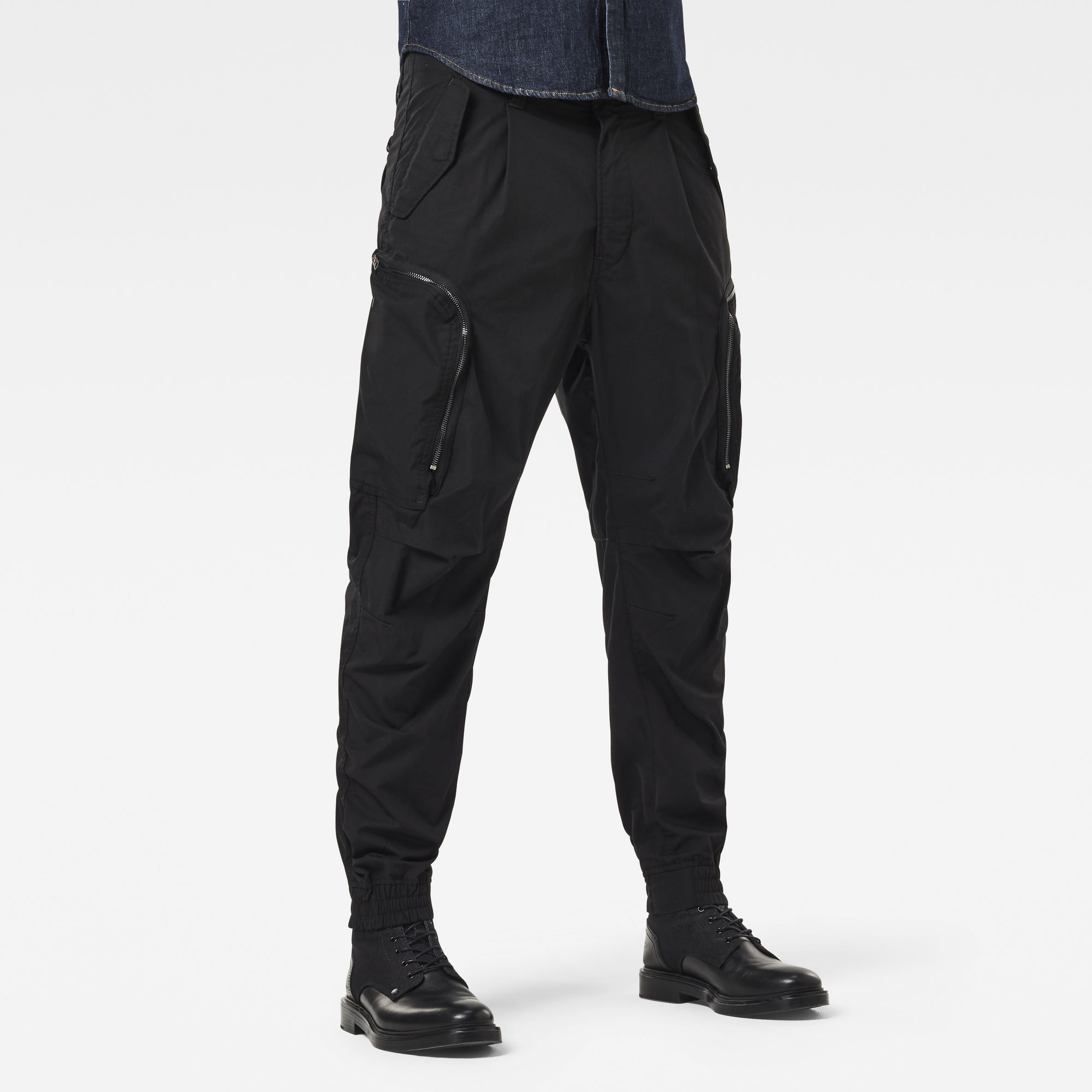 G-Star RAW Heren Flight Cargo Cuffed Broek Zwart G-Star RAW Heren Flight Cargo Cuffed Broek Zwart