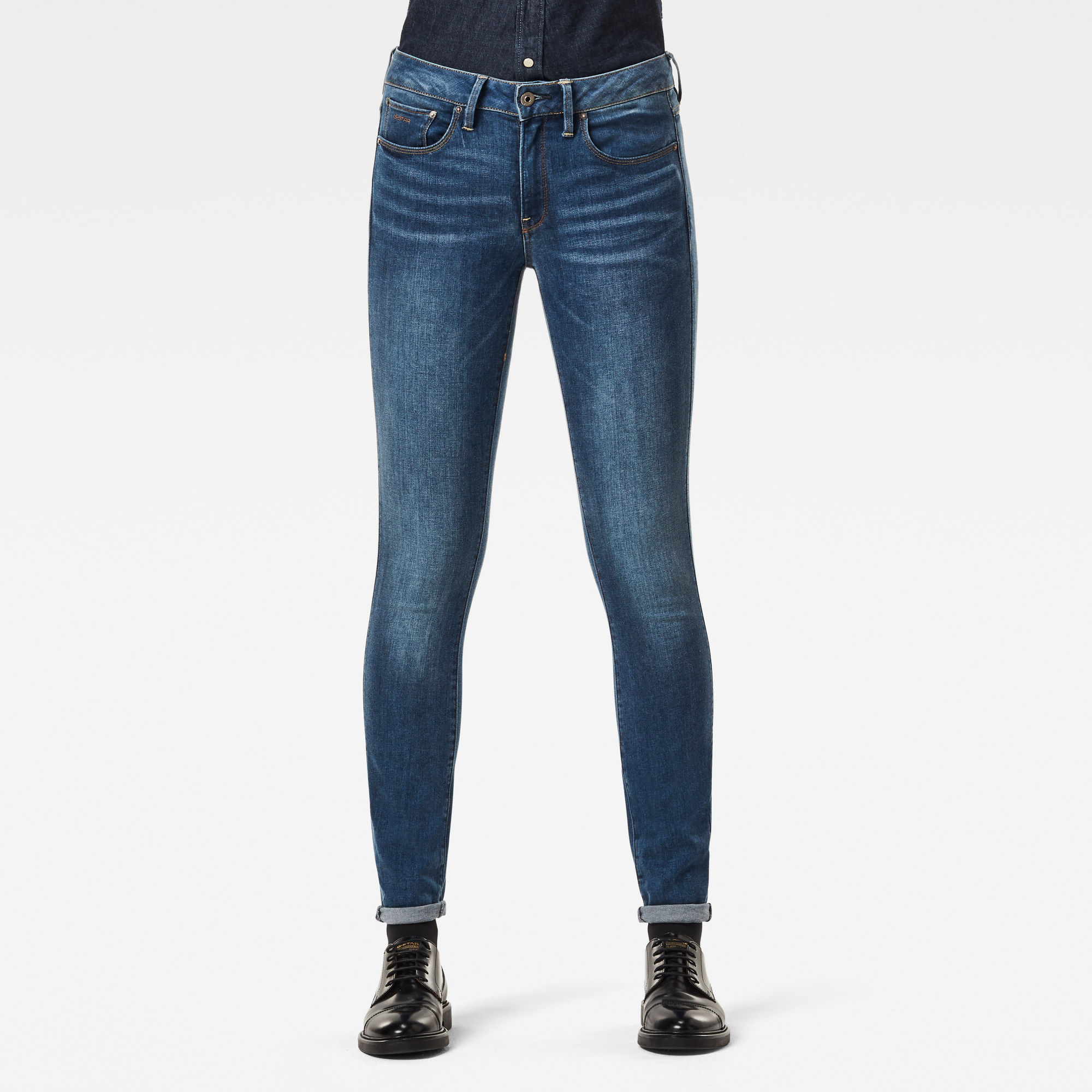 

3301 Mid Skinny Jeans - Midden blauw - Dames