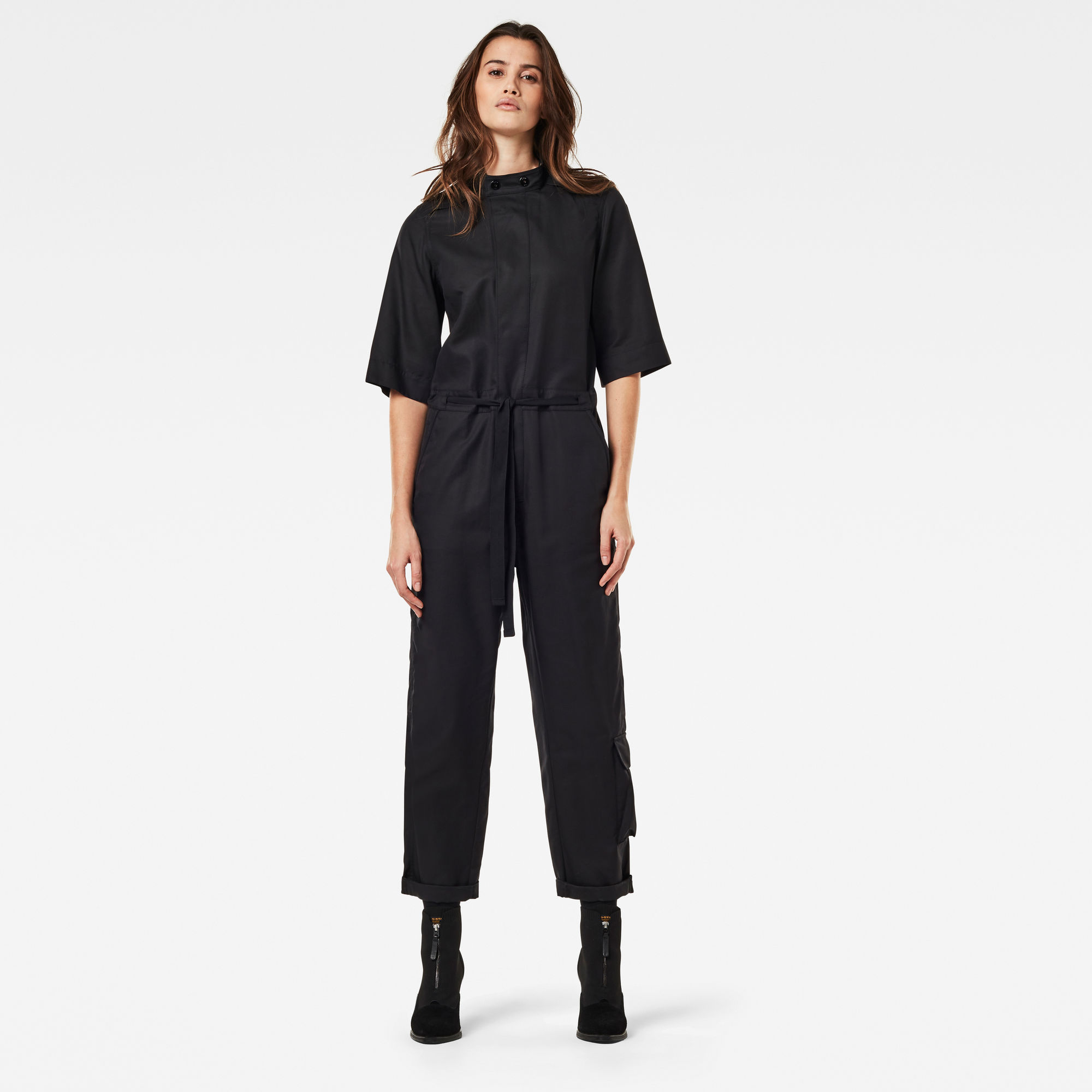 G-Star RAW Dames Workwear Jumpsuit Korte Mouw Zwart G-Star RAW Dames Workwear Jumpsuit Korte Mouw Zwart