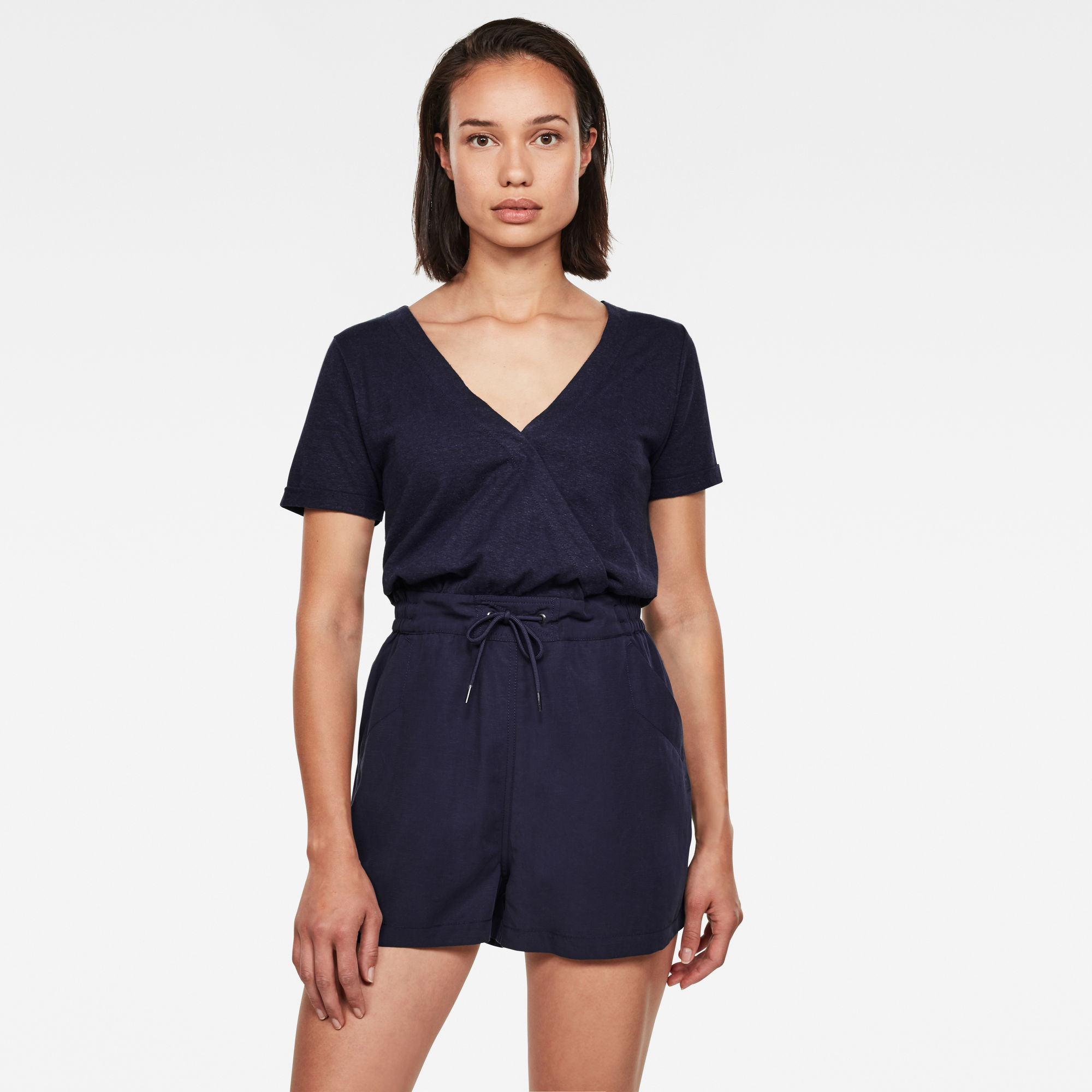 G-Star RAW Dames Mix jumpsuit Donkerblauw G-Star RAW Dames Mix jumpsuit Donkerblauw