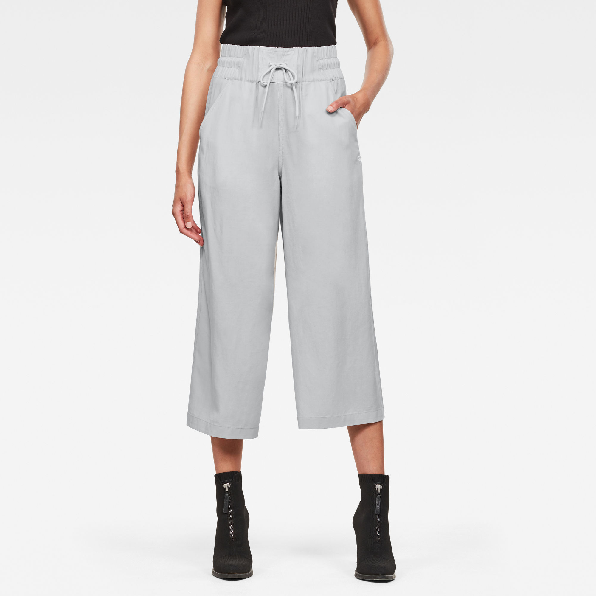 G-Star RAW Dames High Waist Culotte Pant Grijs G-Star RAW Dames High Waist Culotte Pant Grijs