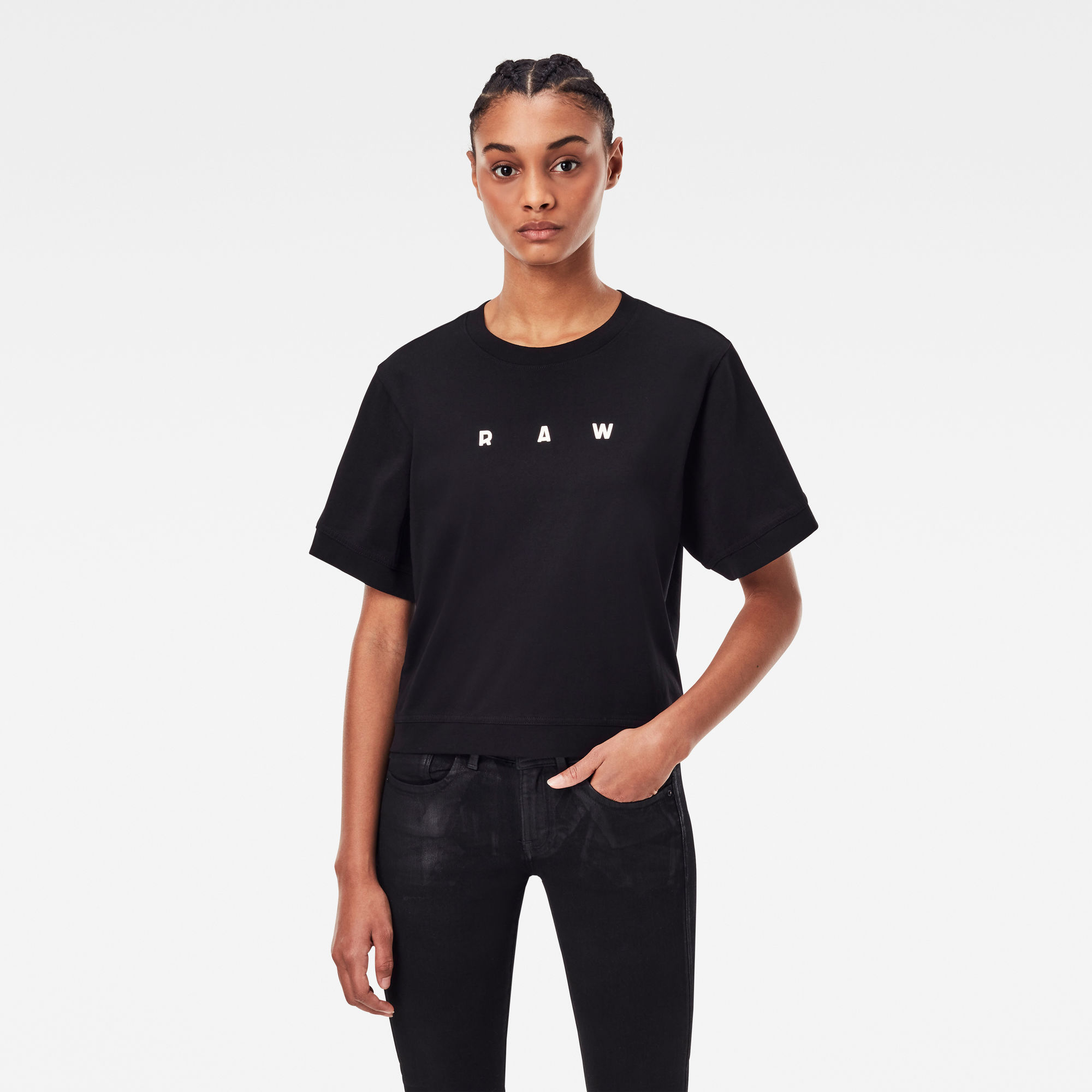 G-Star RAW Dames Raw. Graphic Slim T-Shirt Zwart G-Star RAW Dames Raw. Graphic Slim T-Shirt Zwart