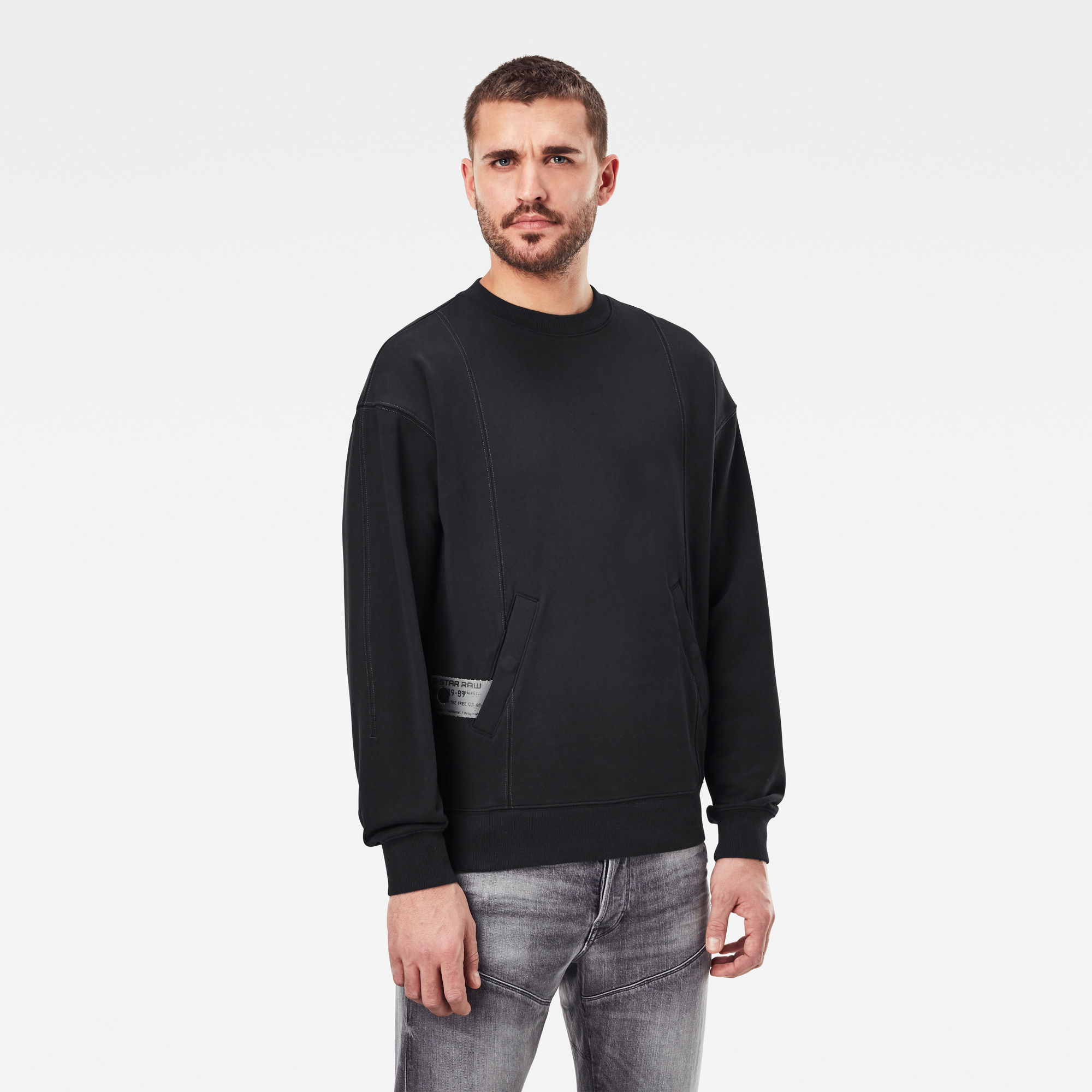 G-Star RAW Heren Stitch Sweater Zwart G-Star RAW Heren Stitch Sweater Zwart