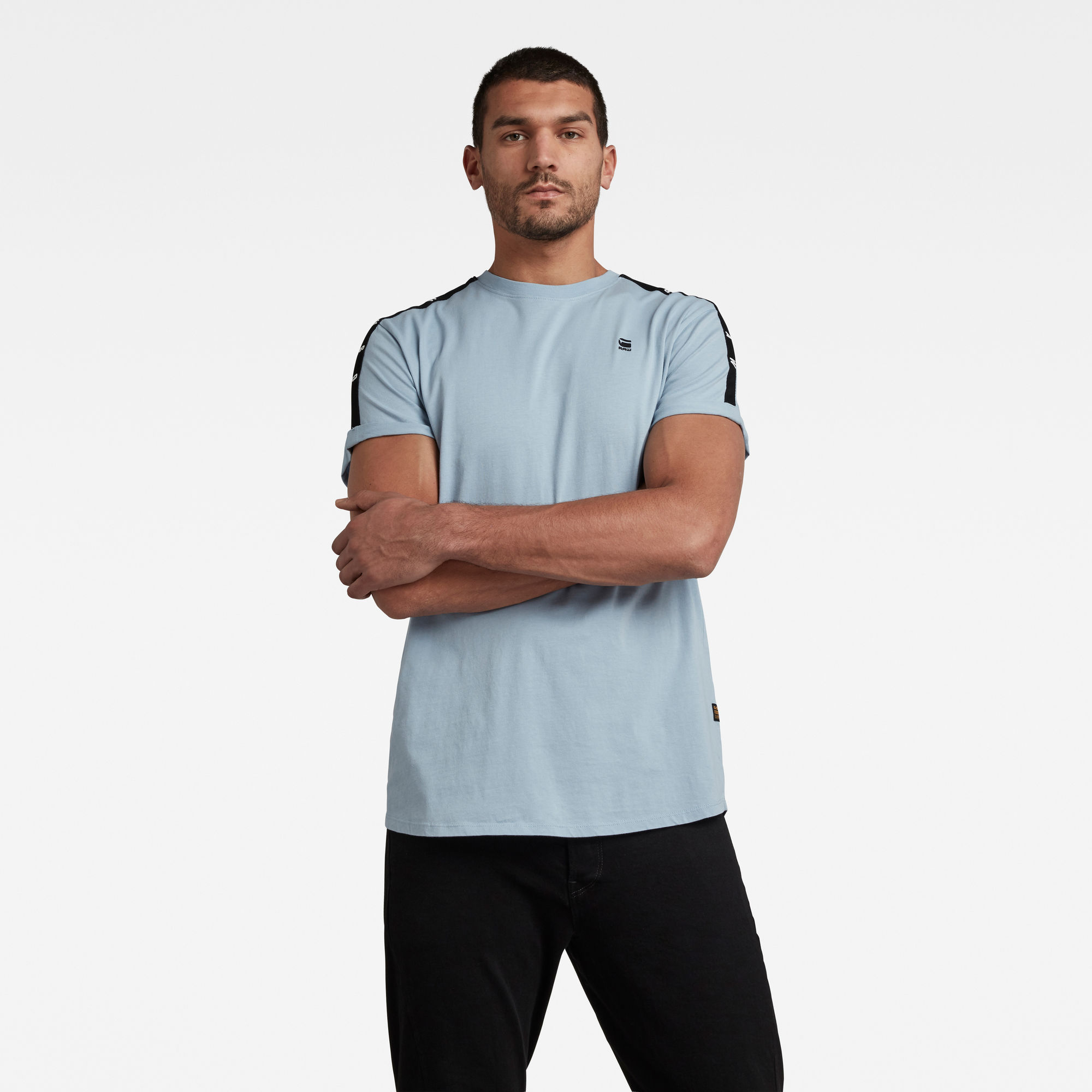 G-Star RAW Heren Lash Tape T-Shirt Blauw G-Star RAW Heren Lash Tape T-Shirt Blauw