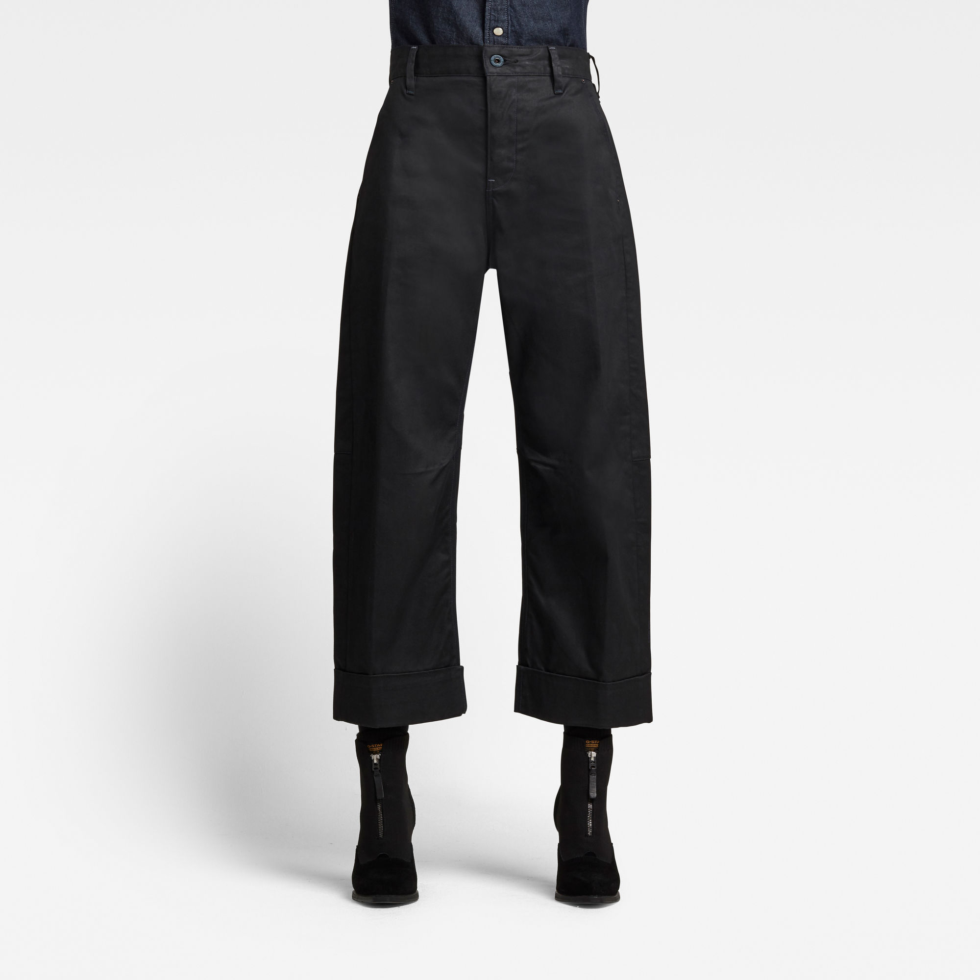 G-Star RAW Dames GSRR Eve 3D Mid Wide leg Jeans Zwart G-Star RAW Dames GSRR Eve 3D Mid Wide leg Jeans Zwart
