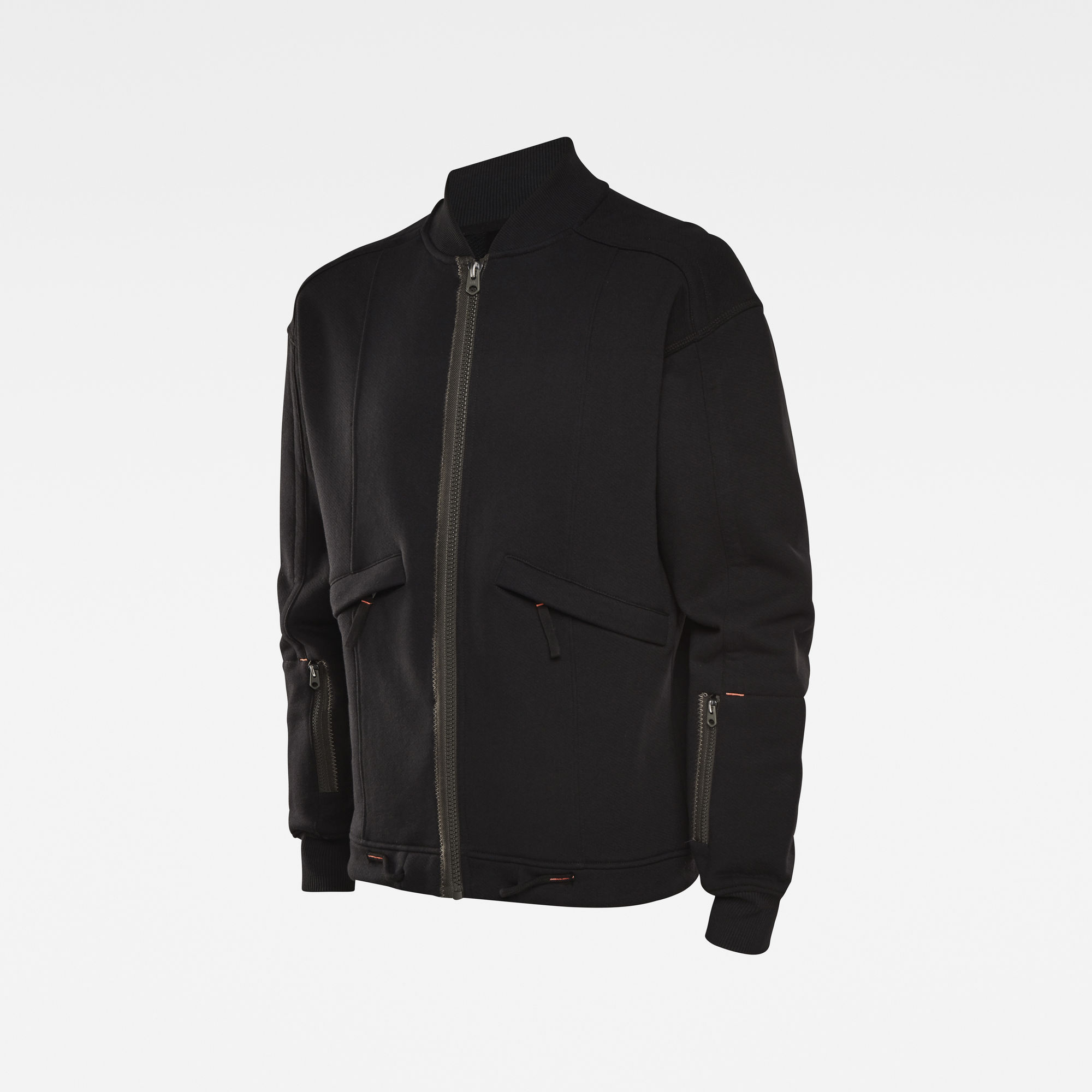G-Star RAW Heren E Baseball Sweater Met Rits Zwart G-Star RAW Heren E Baseball Sweater Met Rits Zwart