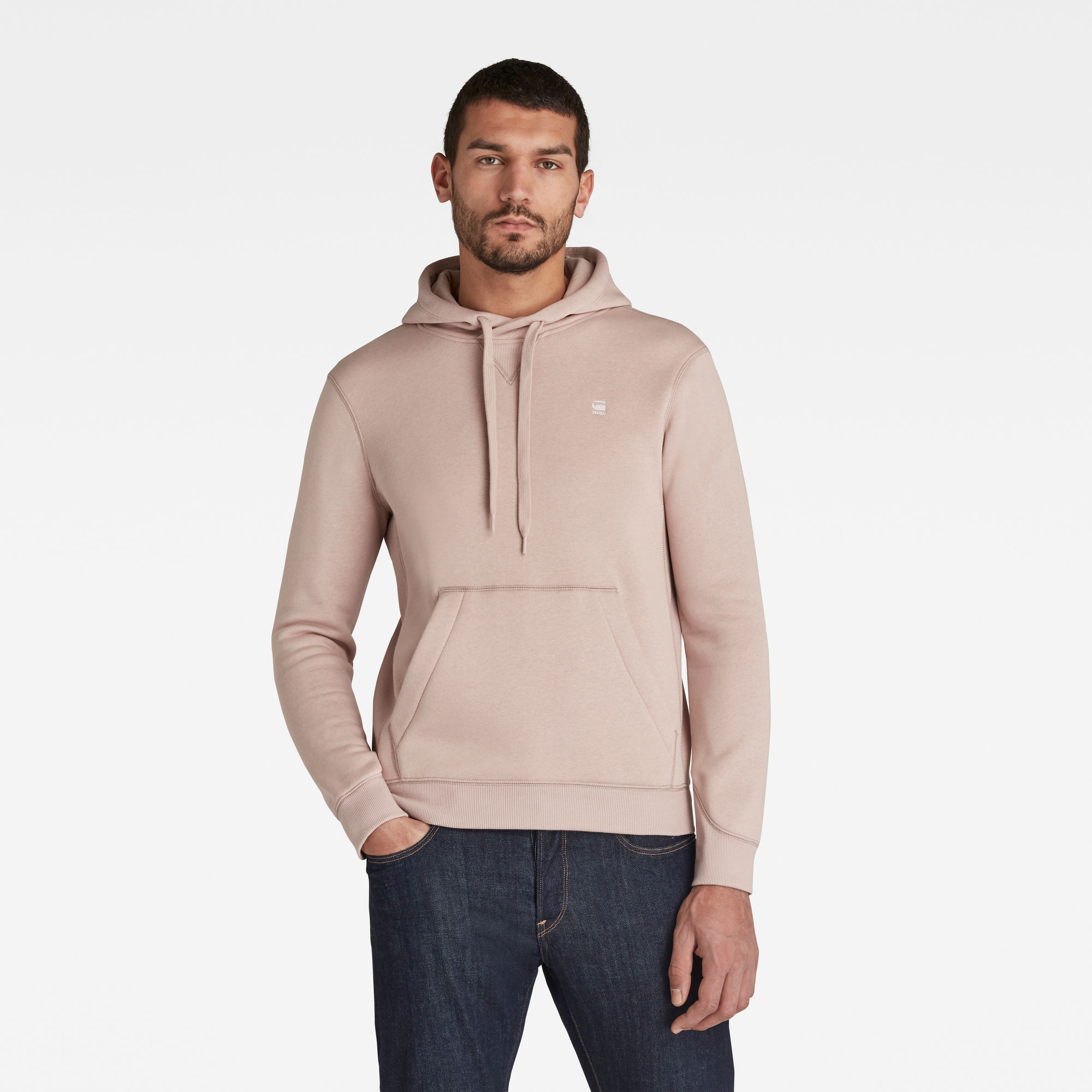 G-Star RAW Heren Premium Core Hooded Sweater Roze G-Star RAW Heren Premium Core Hooded Sweater Roze