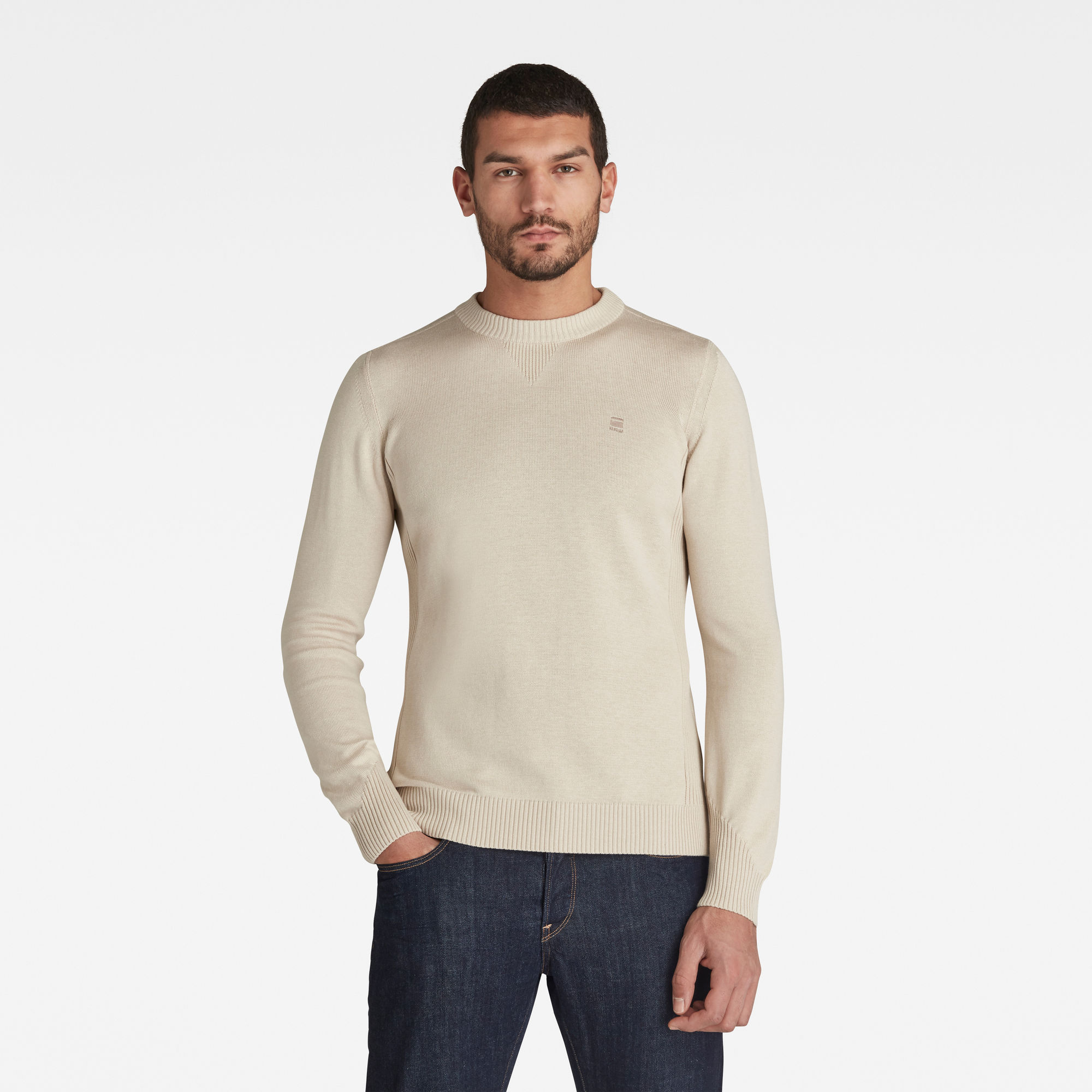 G-Star RAW Heren Classic Sport Gebreide Trui Beige G-Star RAW Heren Classic Sport Gebreide Trui Beige