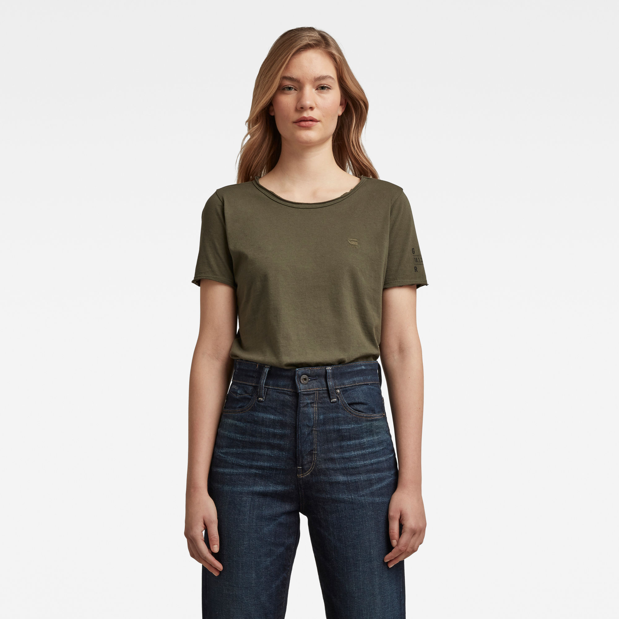 G-Star RAW Dames Mysid Optic Slim Top C Groen G-Star RAW Dames Mysid Optic Slim Top C Groen