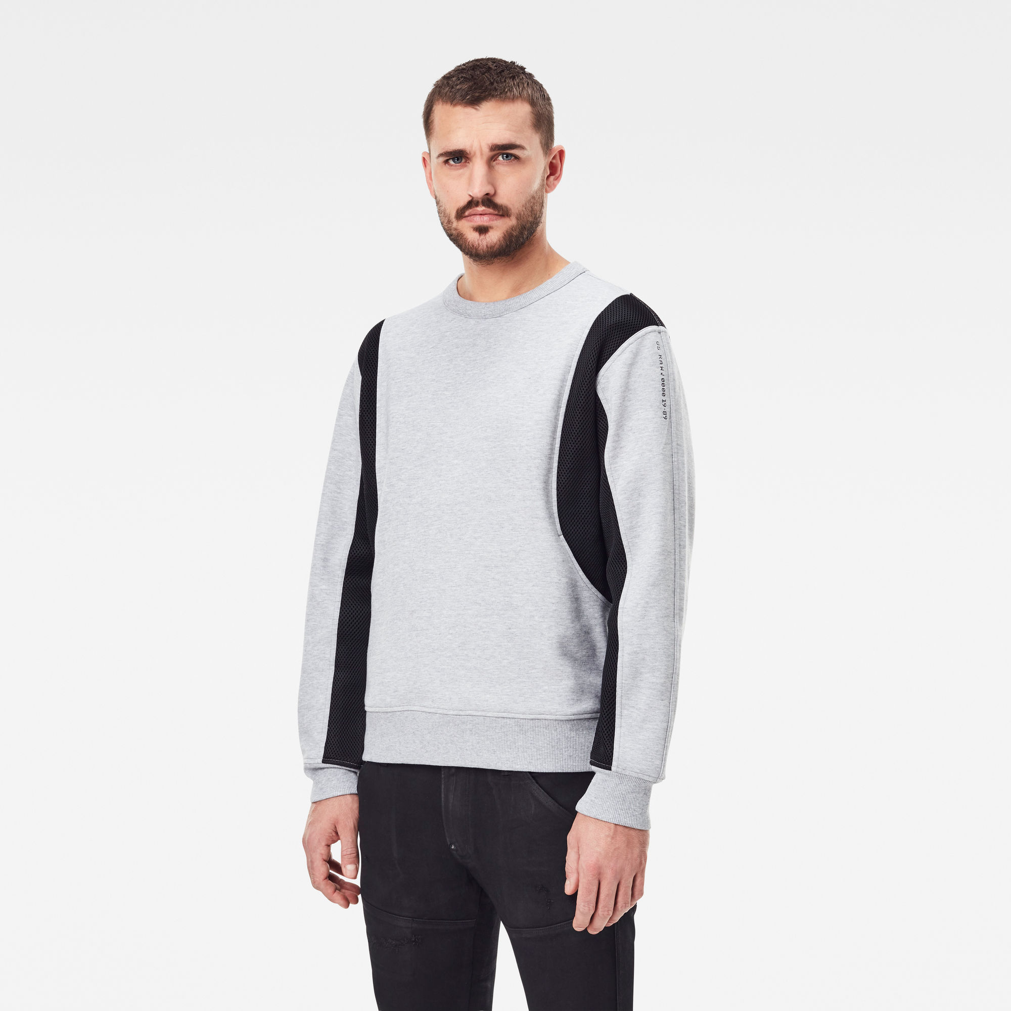 G-Star RAW Heren Moto Mesh Sweater Grijs G-Star RAW Heren Moto Mesh Sweater Grijs