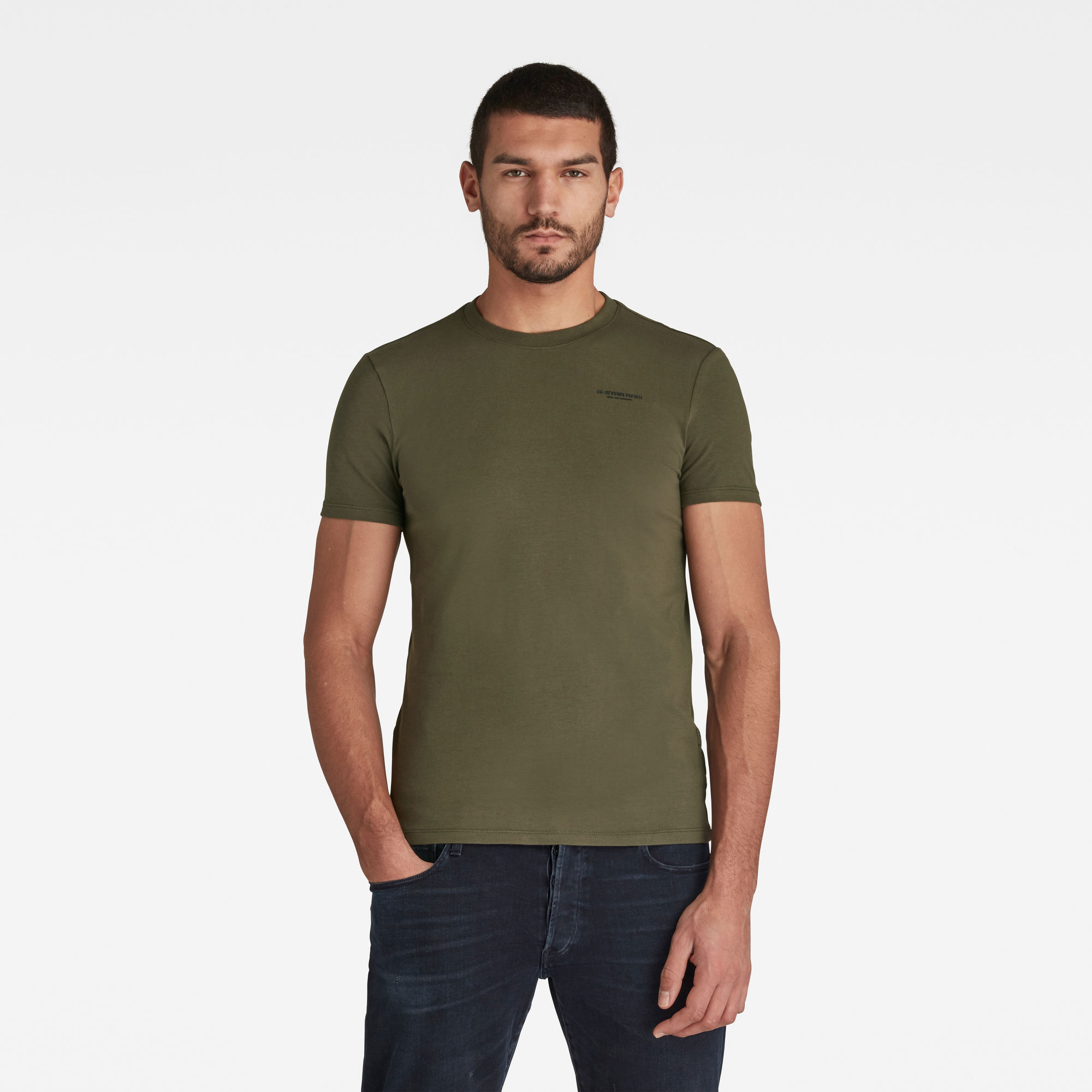 G-Star RAW Heren Slim Base T-Shirt Groen G-Star RAW Heren Slim Base T-Shirt Groen