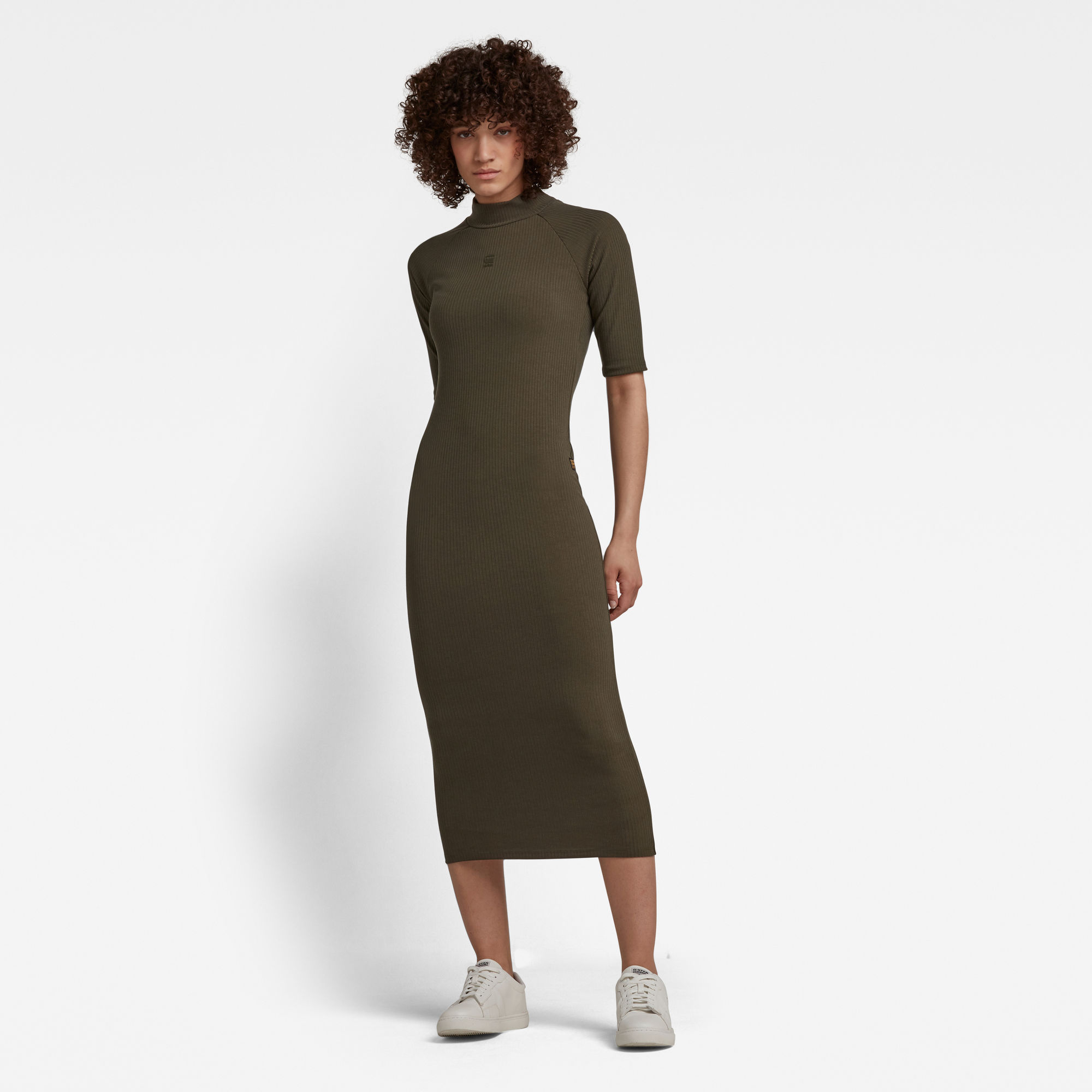 G-Star RAW Dames Mock Slim Jurk Groen G-Star RAW Dames Mock Slim Jurk Groen