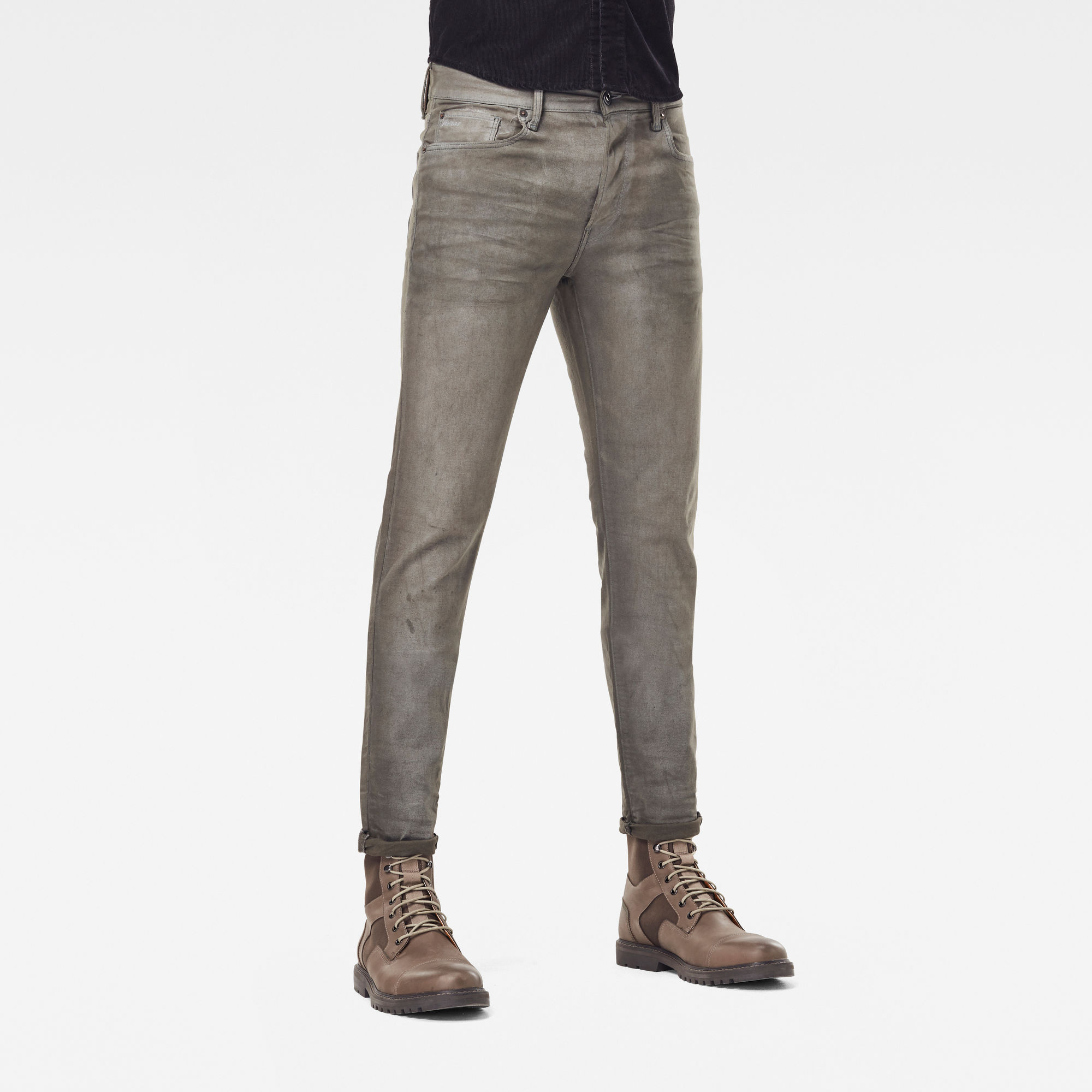 G-Star RAW Heren 3301 Slim Gekleurde Jeans Grijs G-Star RAW Heren 3301 Slim Gekleurde Jeans Grijs