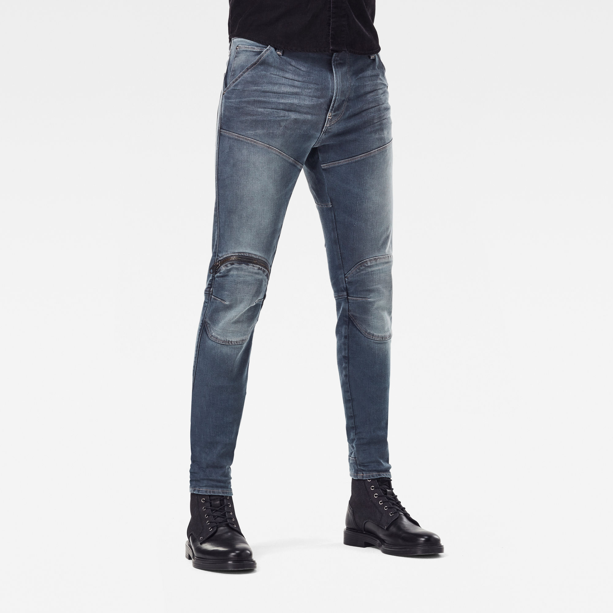 G-Star RAW Heren 5620 3D Zip Knee Skinny Jeans Donkerblauw G-Star RAW Heren 5620 3D Zip Knee Skinny Jeans Donkerblauw