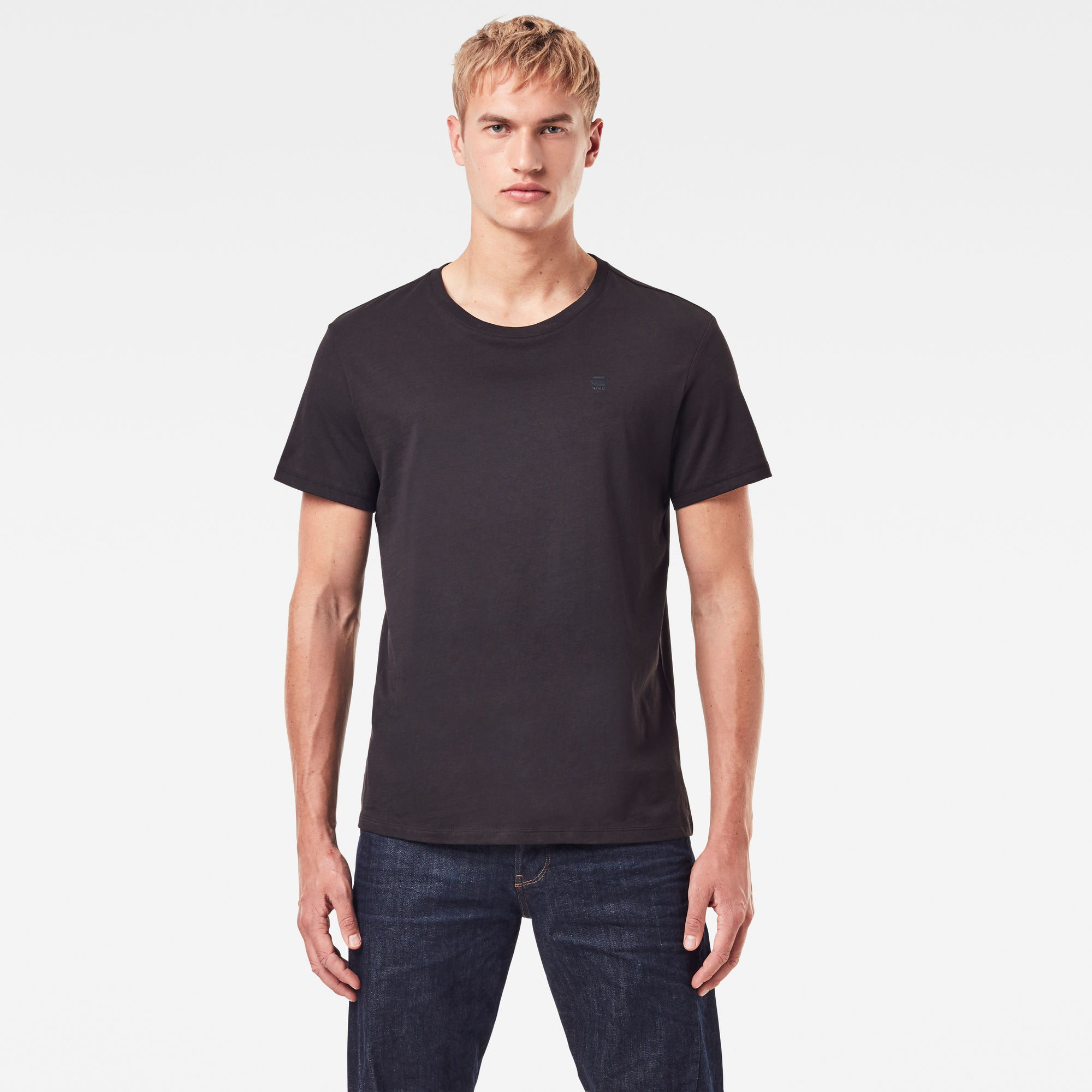 G-Star RAW Heren Basic Heather T-Shirt 2-Pack Zwart G-Star RAW Heren Basic Heather T-Shirt 2-Pack Zwart