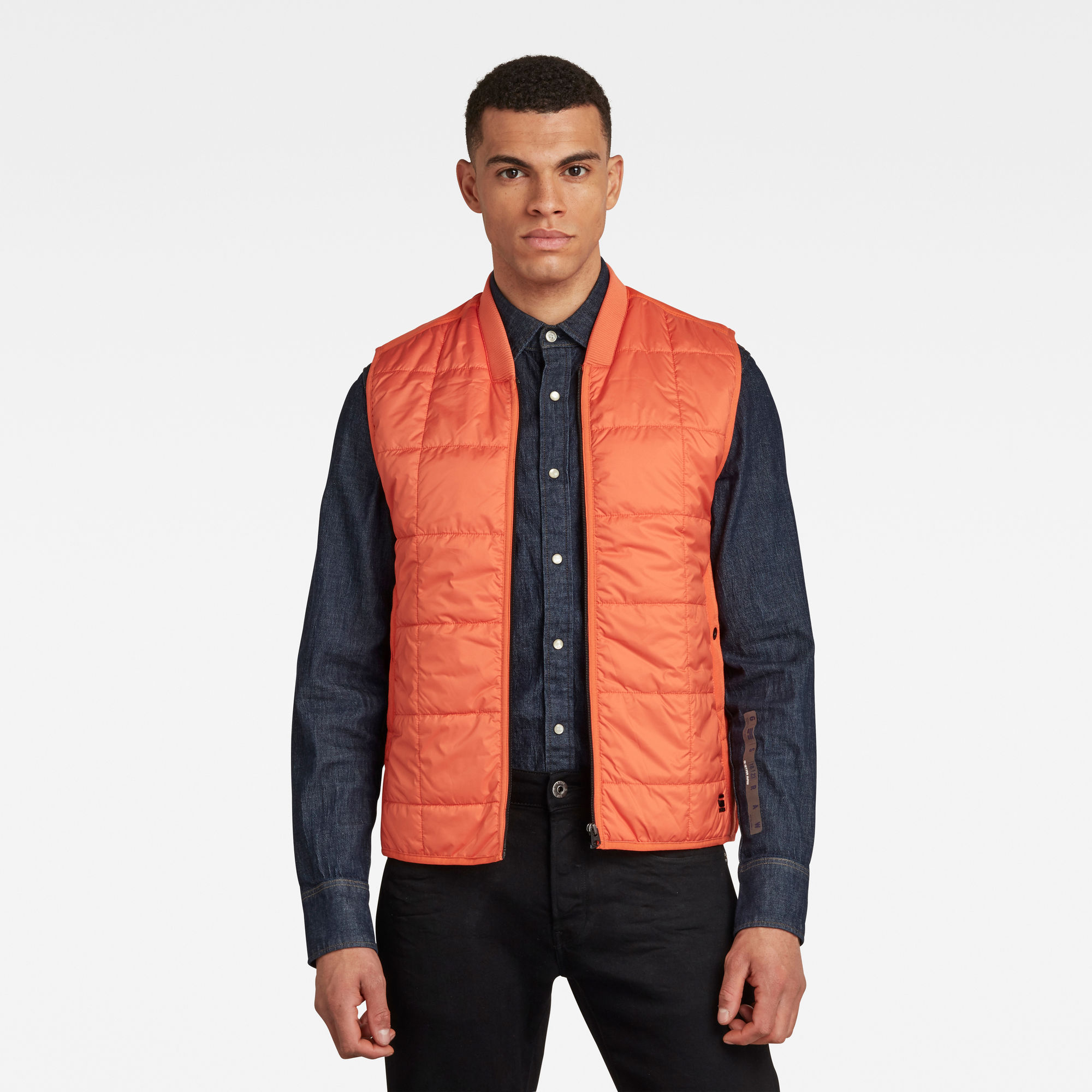 G-Star RAW Heren Lightweight Quilted Vest Oranje G-Star RAW Heren Lightweight Quilted Vest Oranje