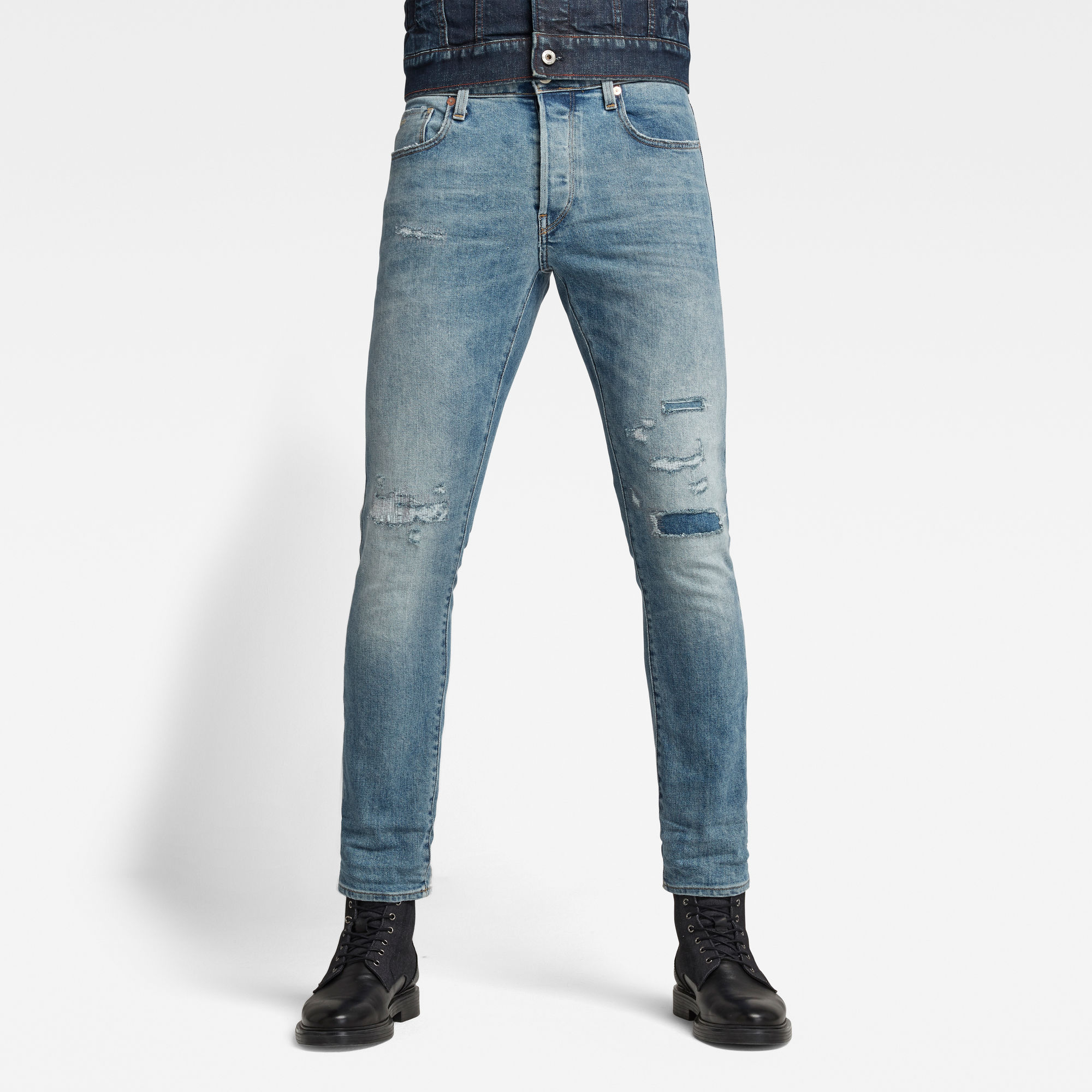G-Star RAW Heren 3301 Slim Selvedge Jeans Lichtblauw G-Star RAW Heren 3301 Slim Selvedge Jeans Lichtblauw