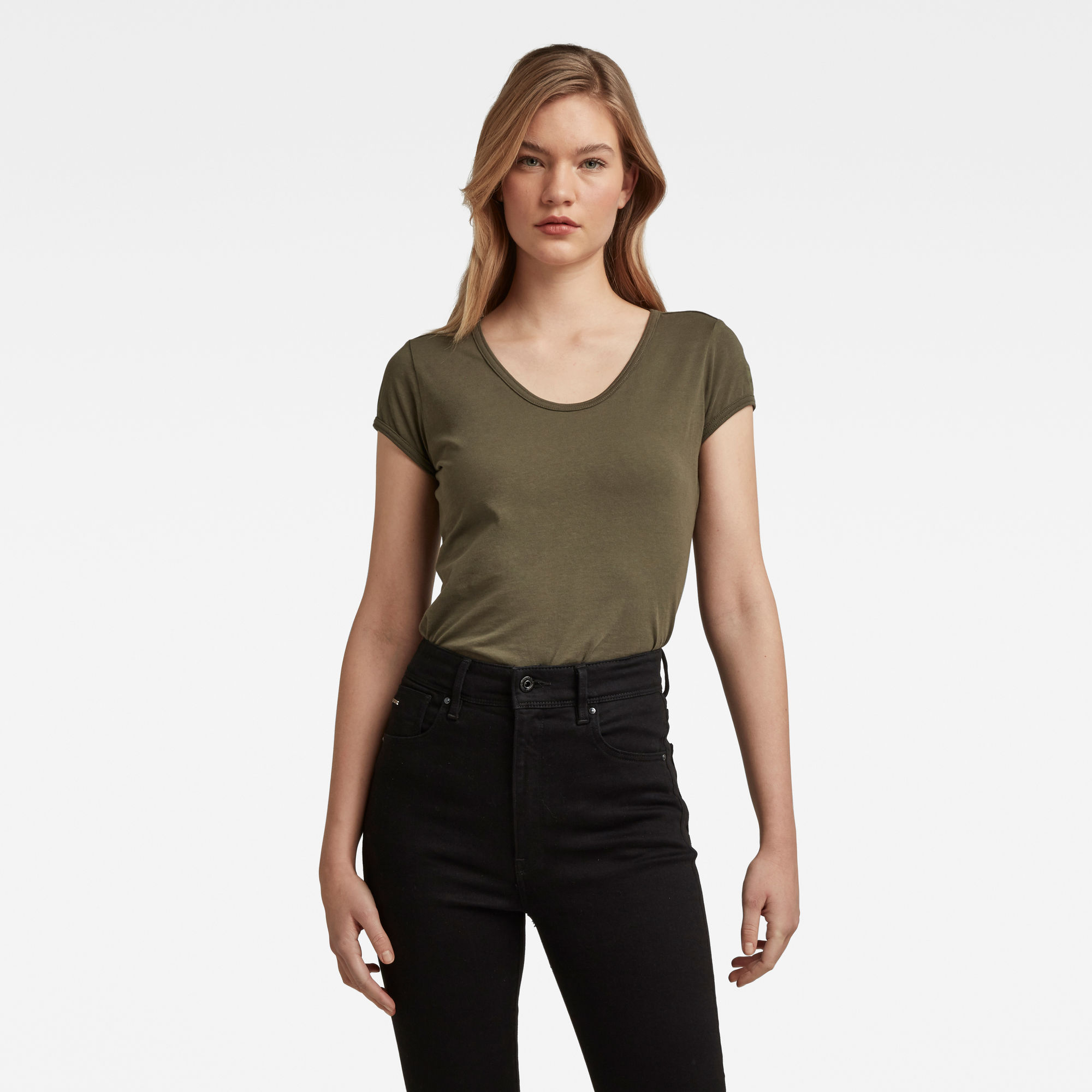 G-Star RAW Dames Core Eyben Slim T-Shirt Groen G-Star RAW Dames Core Eyben Slim T-Shirt Groen