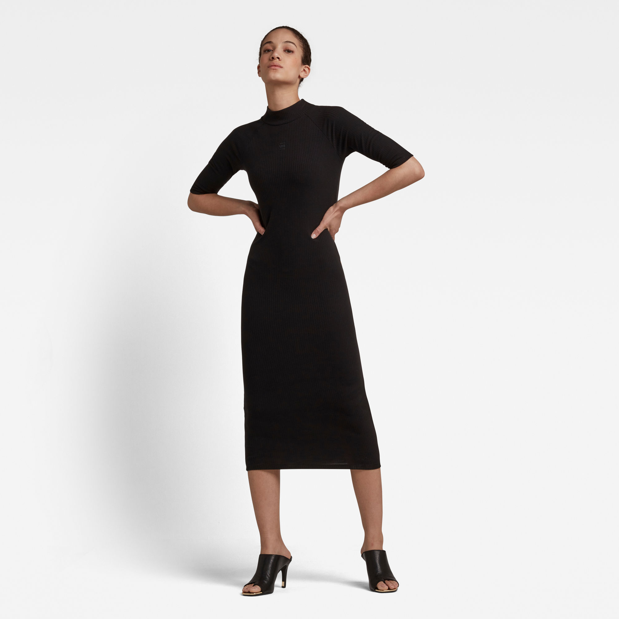 G-Star RAW Dames Mock Slim Jurk Zwart G-Star RAW Dames Mock Slim Jurk Zwart