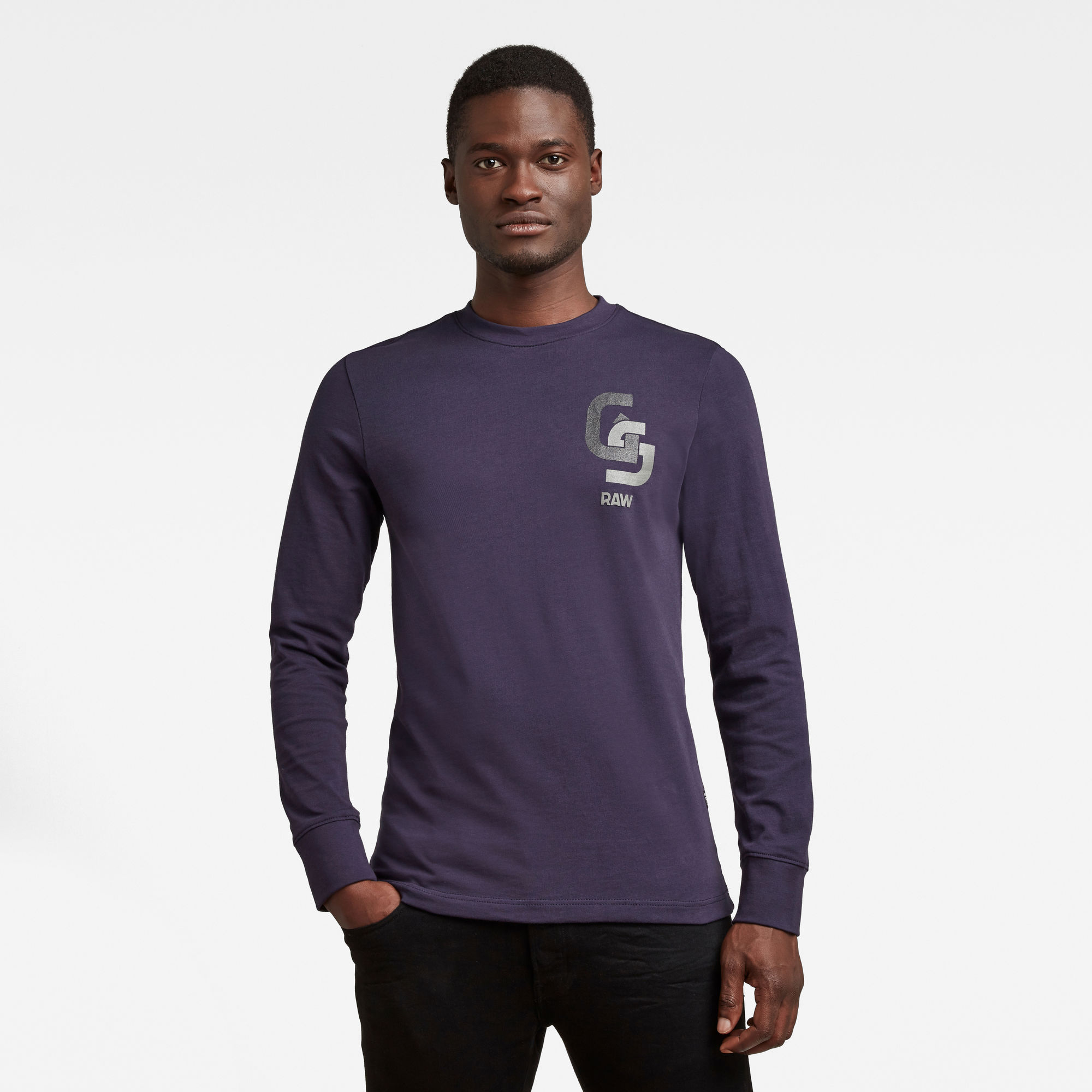 G-Star RAW Heren GS Chest Logo T-Shirt Donkerblauw G-Star RAW Heren GS Chest Logo T-Shirt Donkerblauw