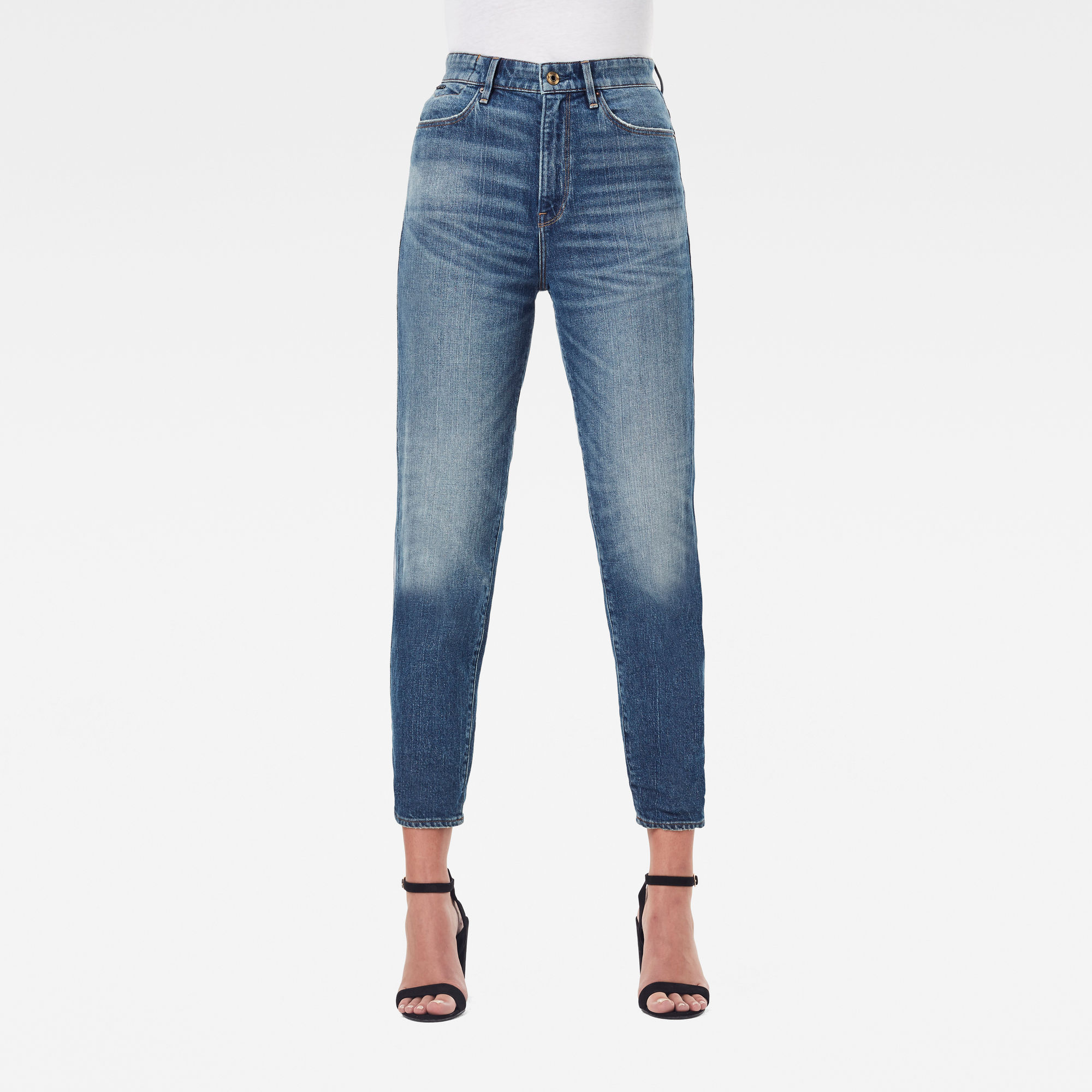 G-Star RAW Dames Janeh Ultra High Mom Ankle Jeans Blauw G-Star RAW Dames Janeh Ultra High Mom Ankle Jeans Blauw