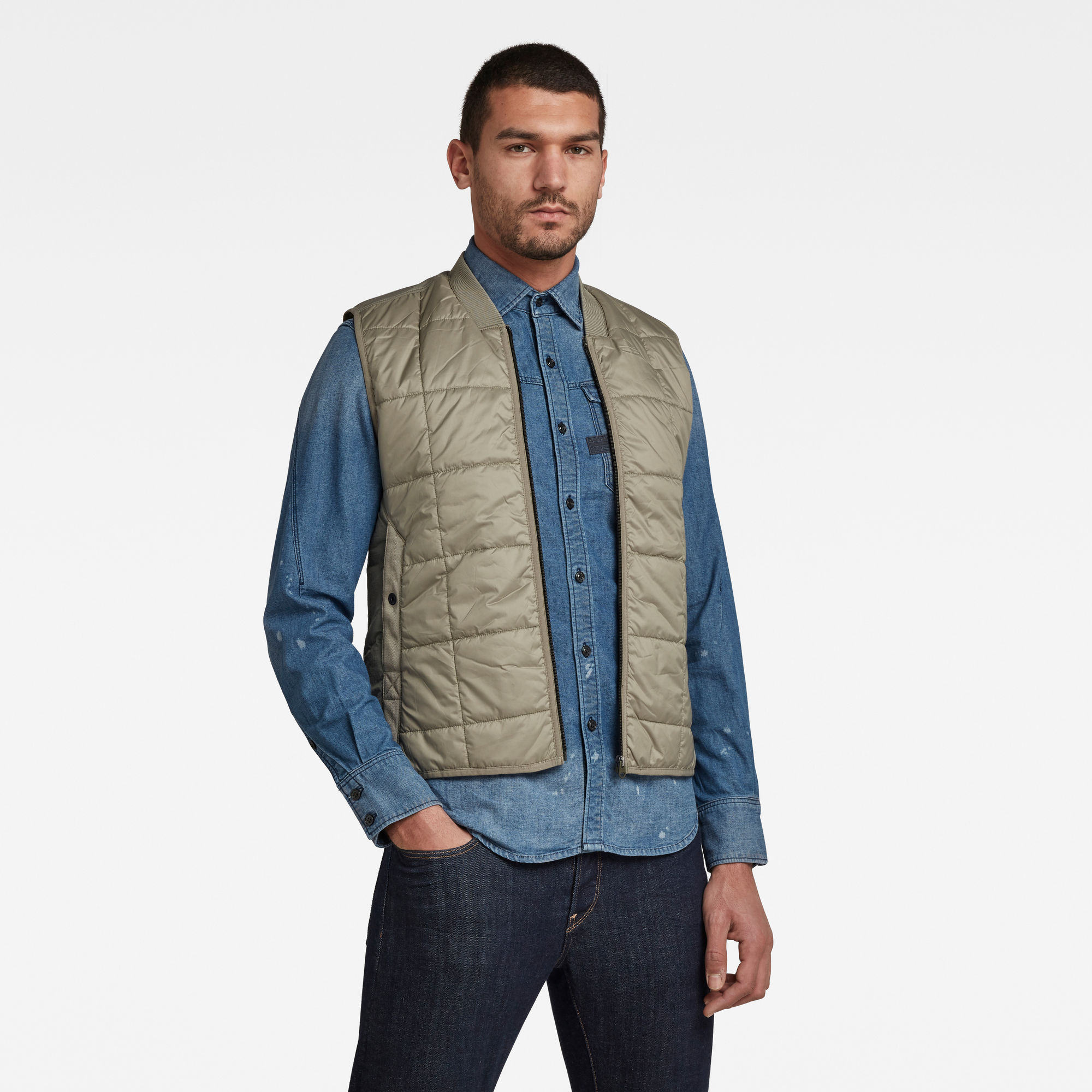 G-Star RAW Heren Lightweight Quilted Vest Groen G-Star RAW Heren Lightweight Quilted Vest Groen