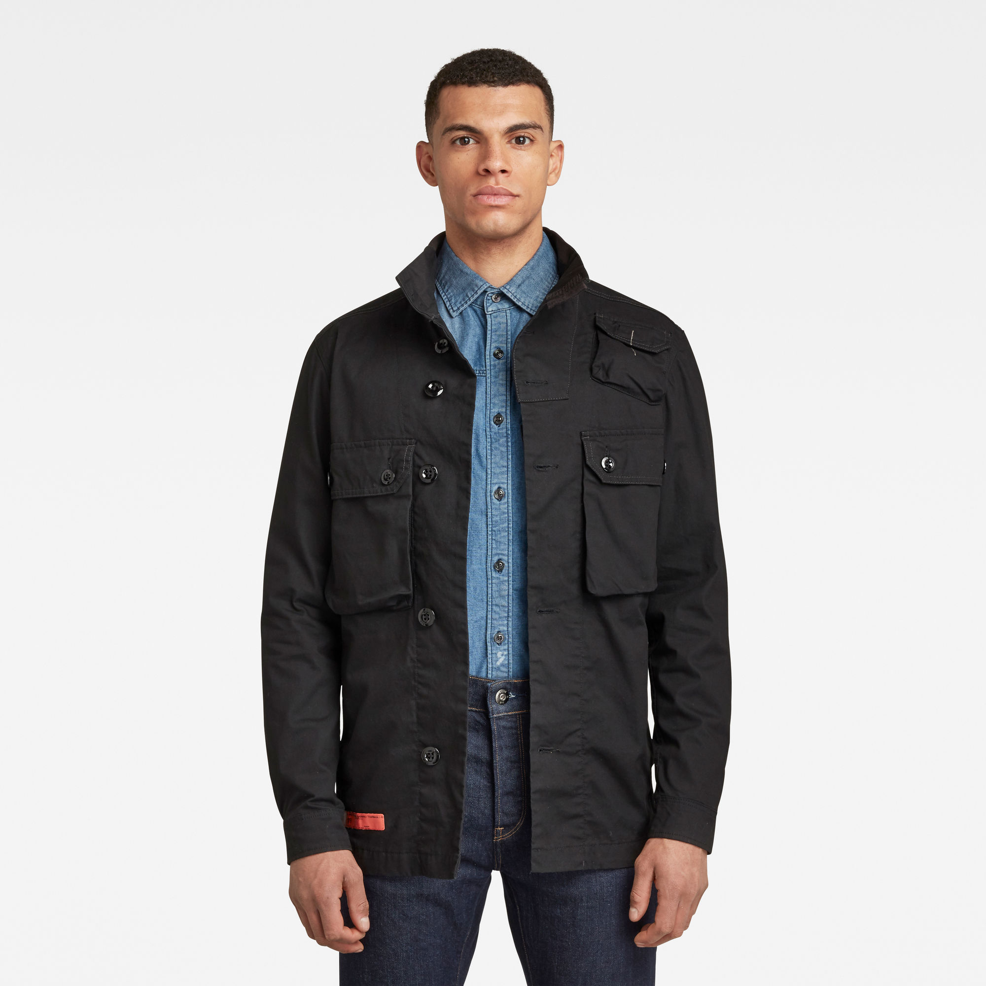 G-Star RAW Heren Utility Straight Overshirt Zwart G-Star RAW Heren Utility Straight Overshirt Zwart