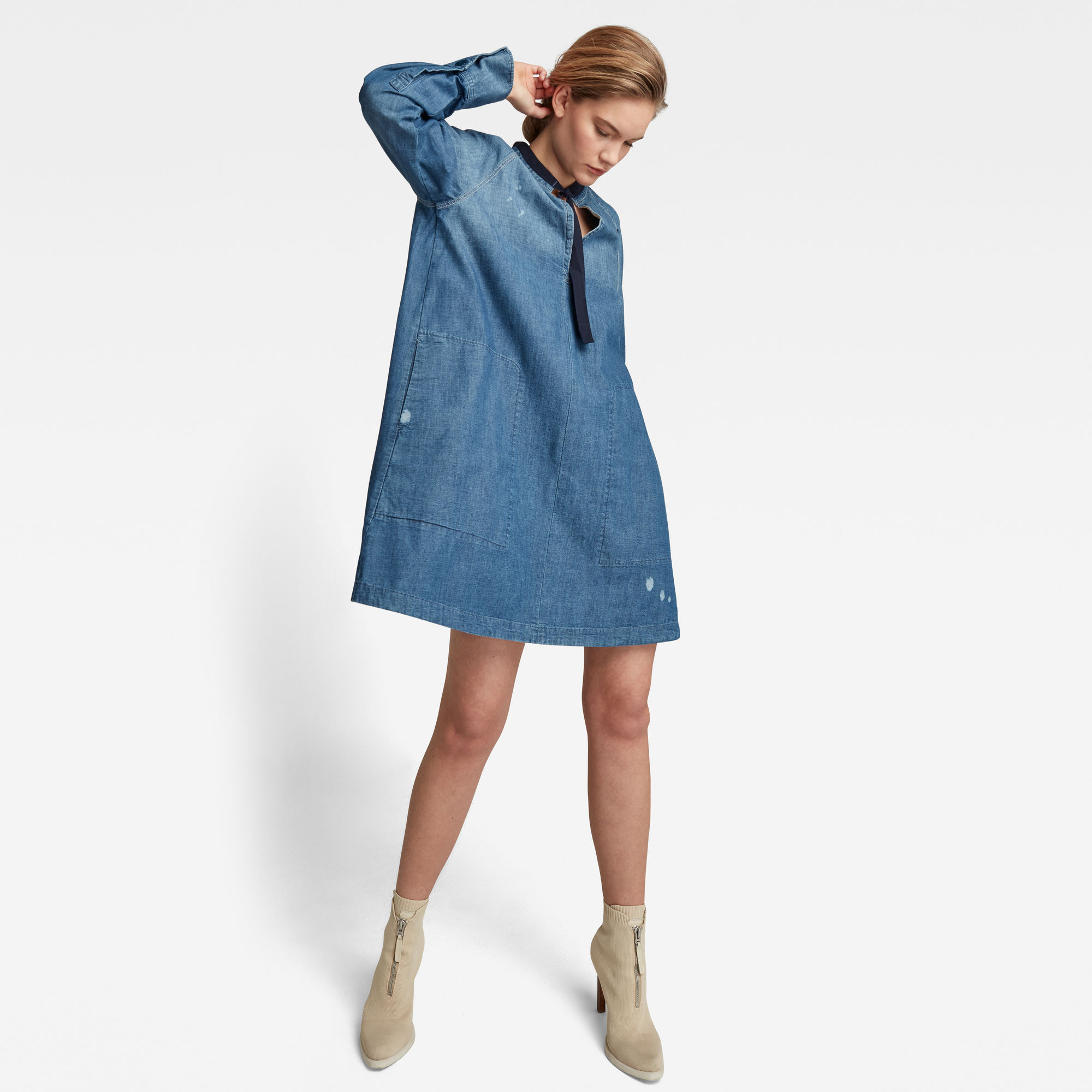 G-Star RAW Dames Tuniekjurk V-Hals Blauw G-Star RAW Dames Tuniekjurk V-Hals Blauw