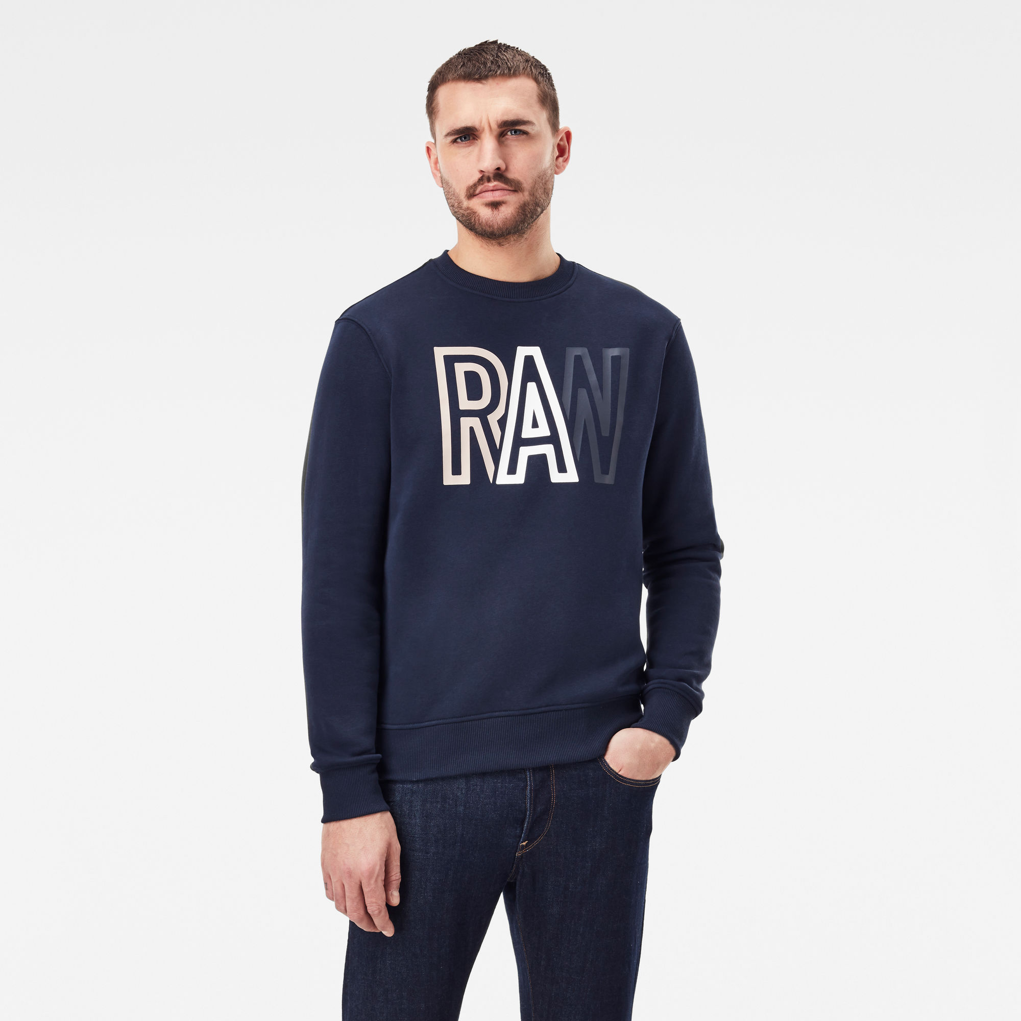 G-Star RAW Heren Raw Sweater Donkerblauw G-Star RAW Heren Raw Sweater Donkerblauw