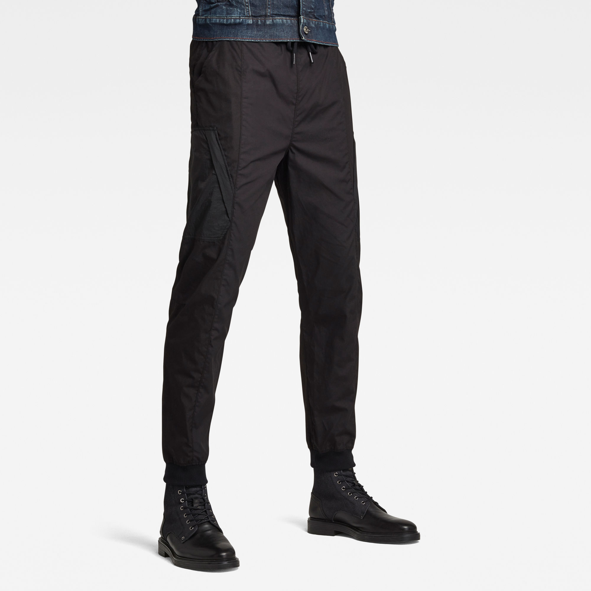G-Star RAW Heren Woven Mix Cargo Sweatpant Zwart G-Star RAW Heren Woven Mix Cargo Sweatpant Zwart