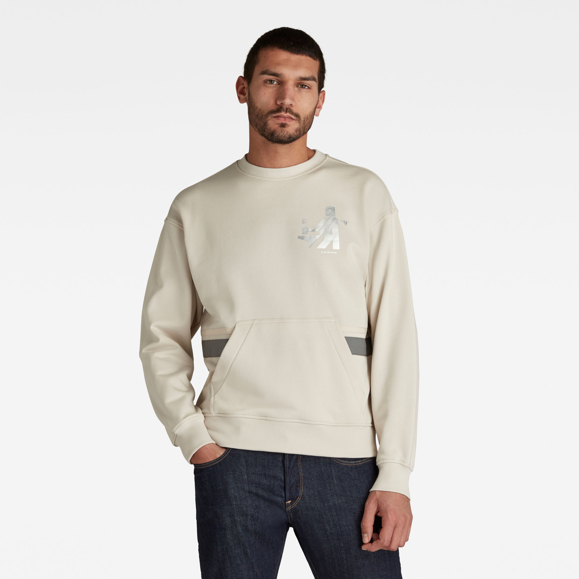 G-Star RAW Heren Hammer Raw Sweater Beige G-Star RAW Heren Hammer Raw Sweater Beige