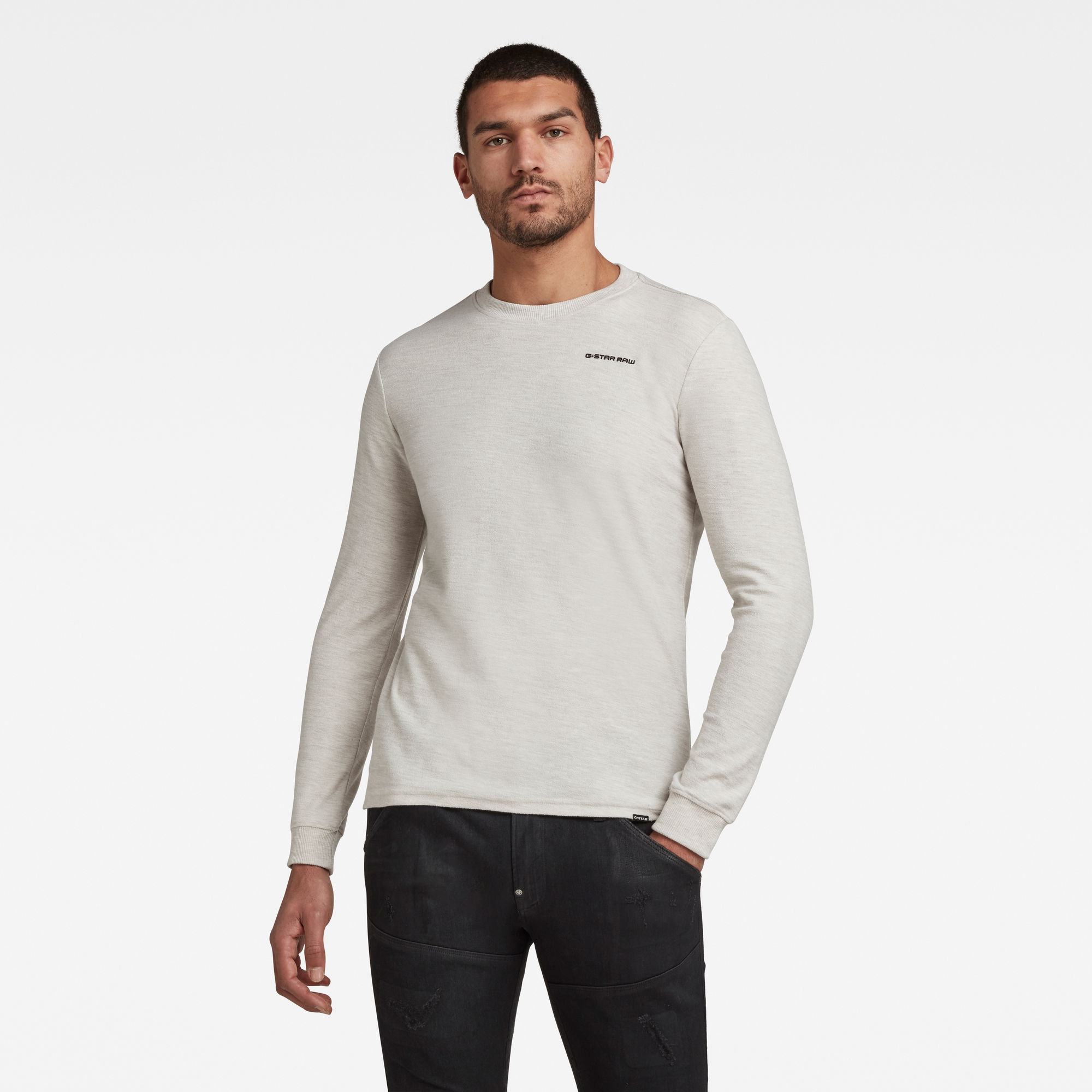 G-Star RAW Heren Textured Stitch Tweater Wit G-Star RAW Heren Textured Stitch Tweater Wit