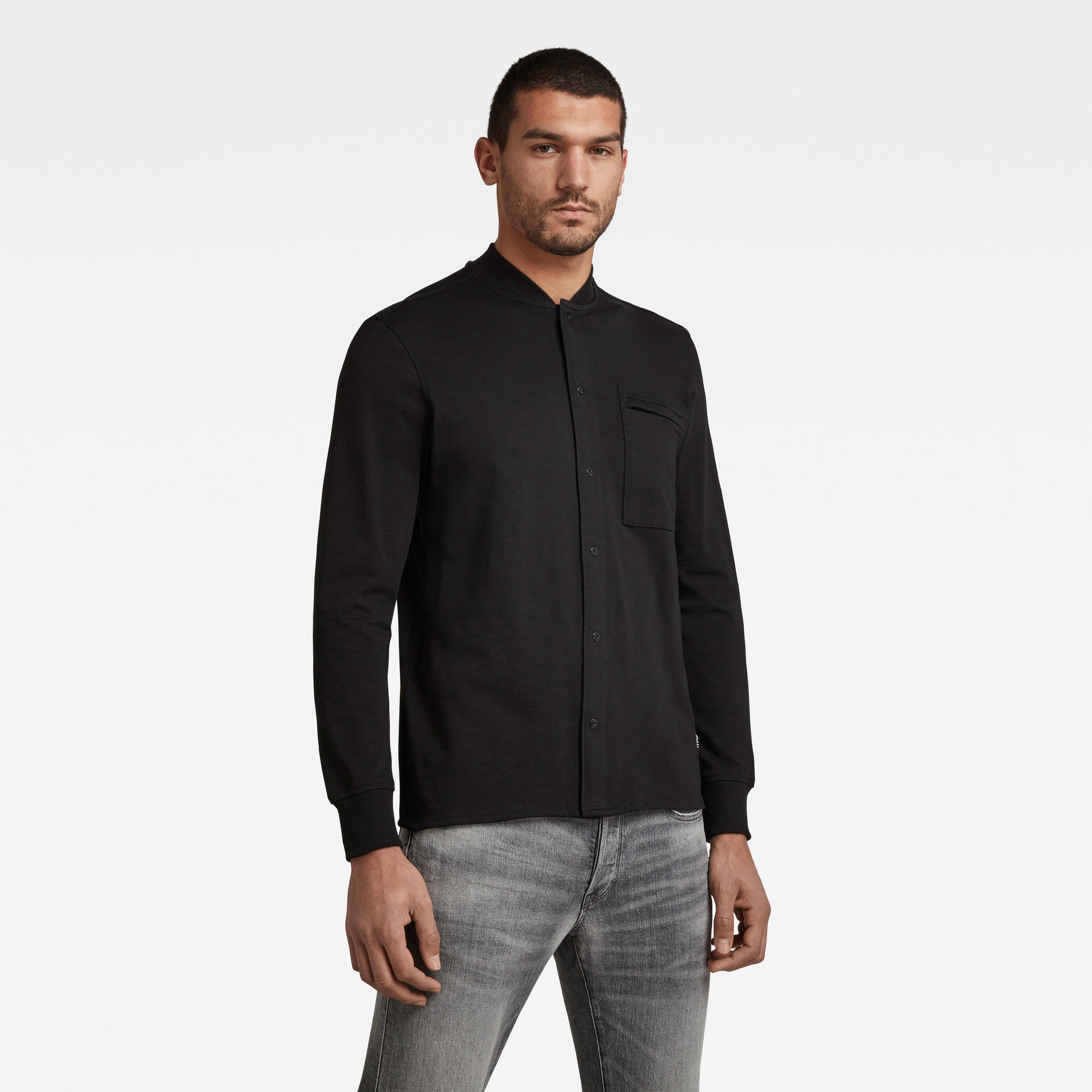 G-Star RAW Heren Baseball Jersey Zip Pocket T-Shirt Zwart G-Star RAW Heren Baseball Jersey Zip Pocket T-Shirt Zwart