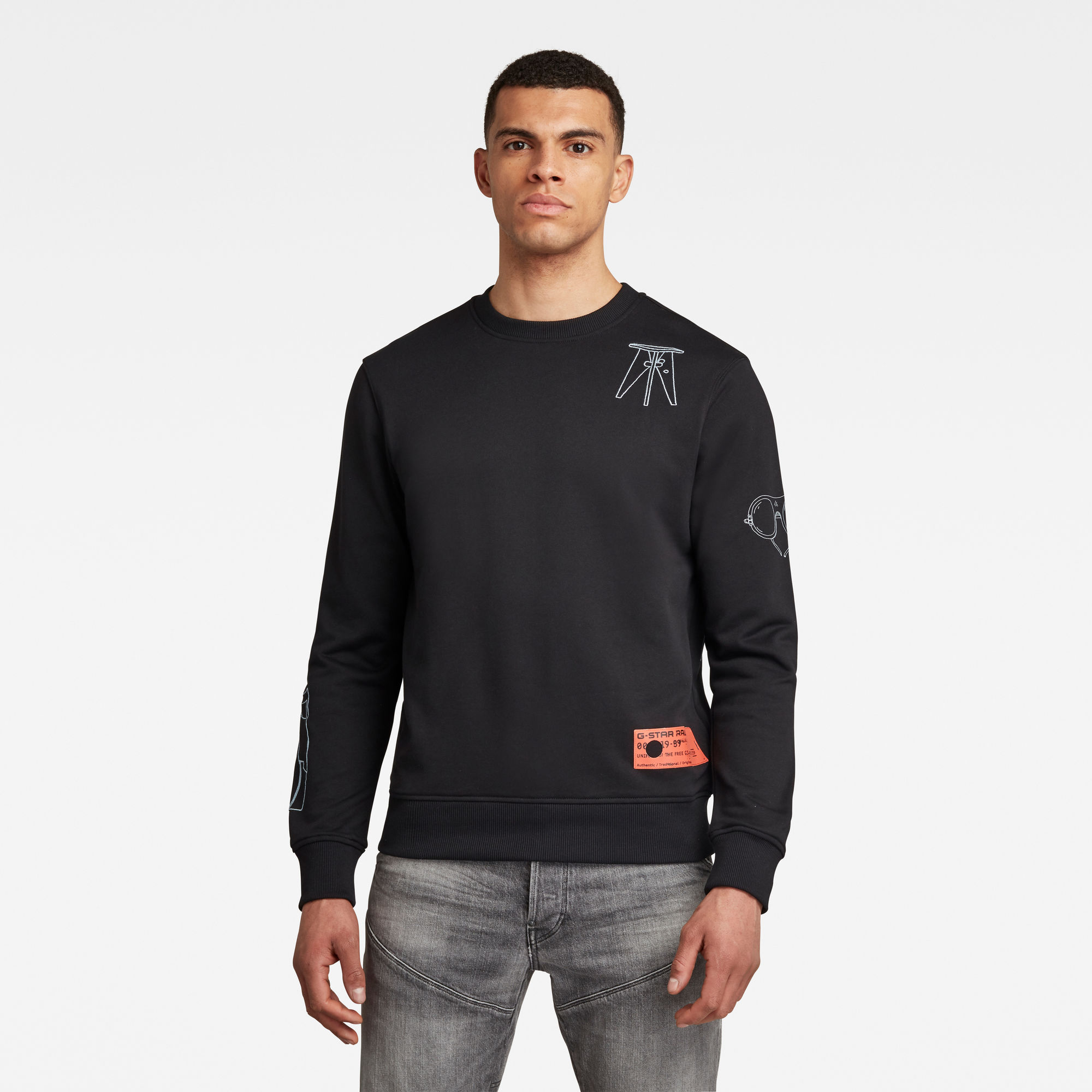 G-Star RAW Heren Object Graphic Sweater Zwart G-Star RAW Heren Object Graphic Sweater Zwart