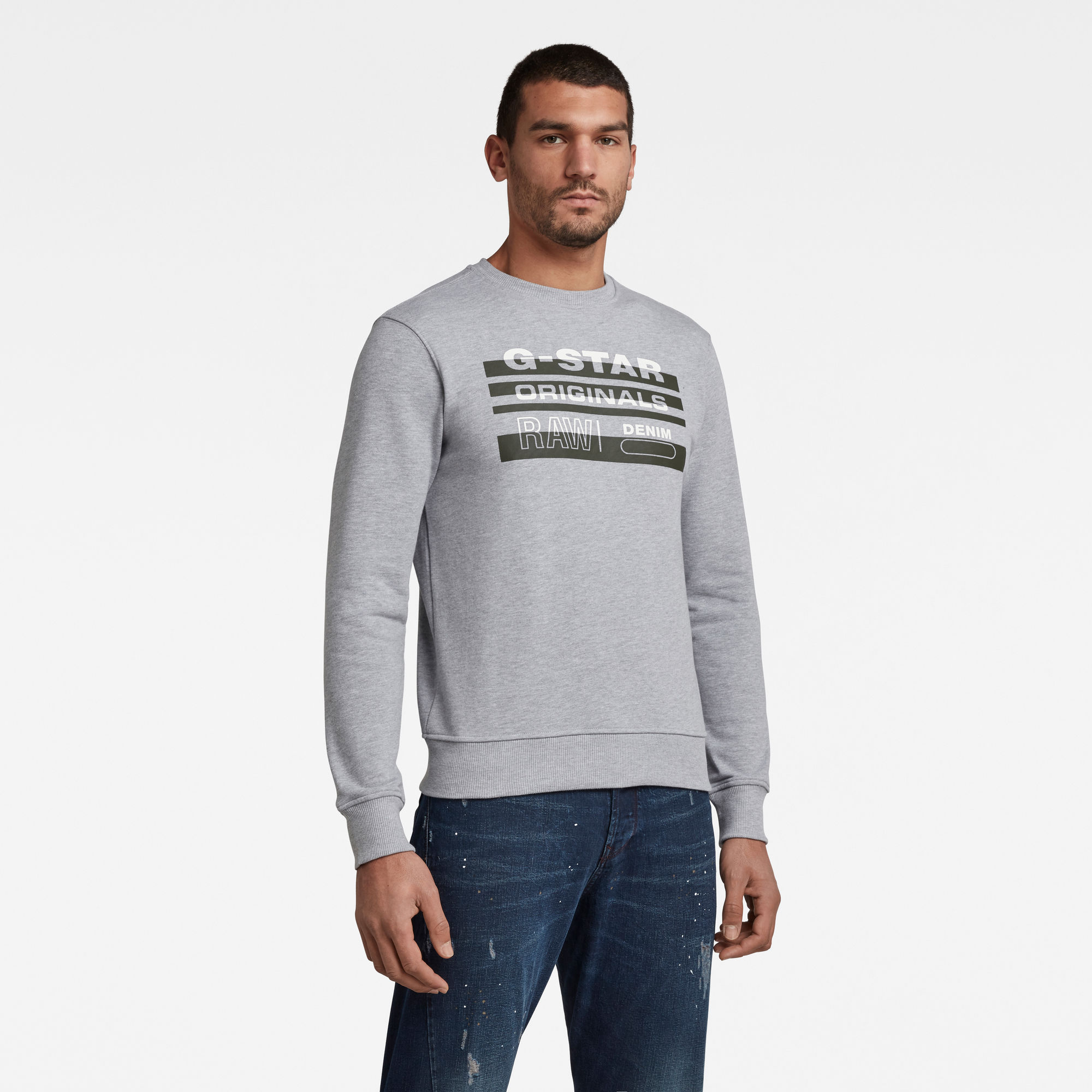 G-Star RAW Heren Originals Sweater Grijs G-Star RAW Heren Originals Sweater Grijs