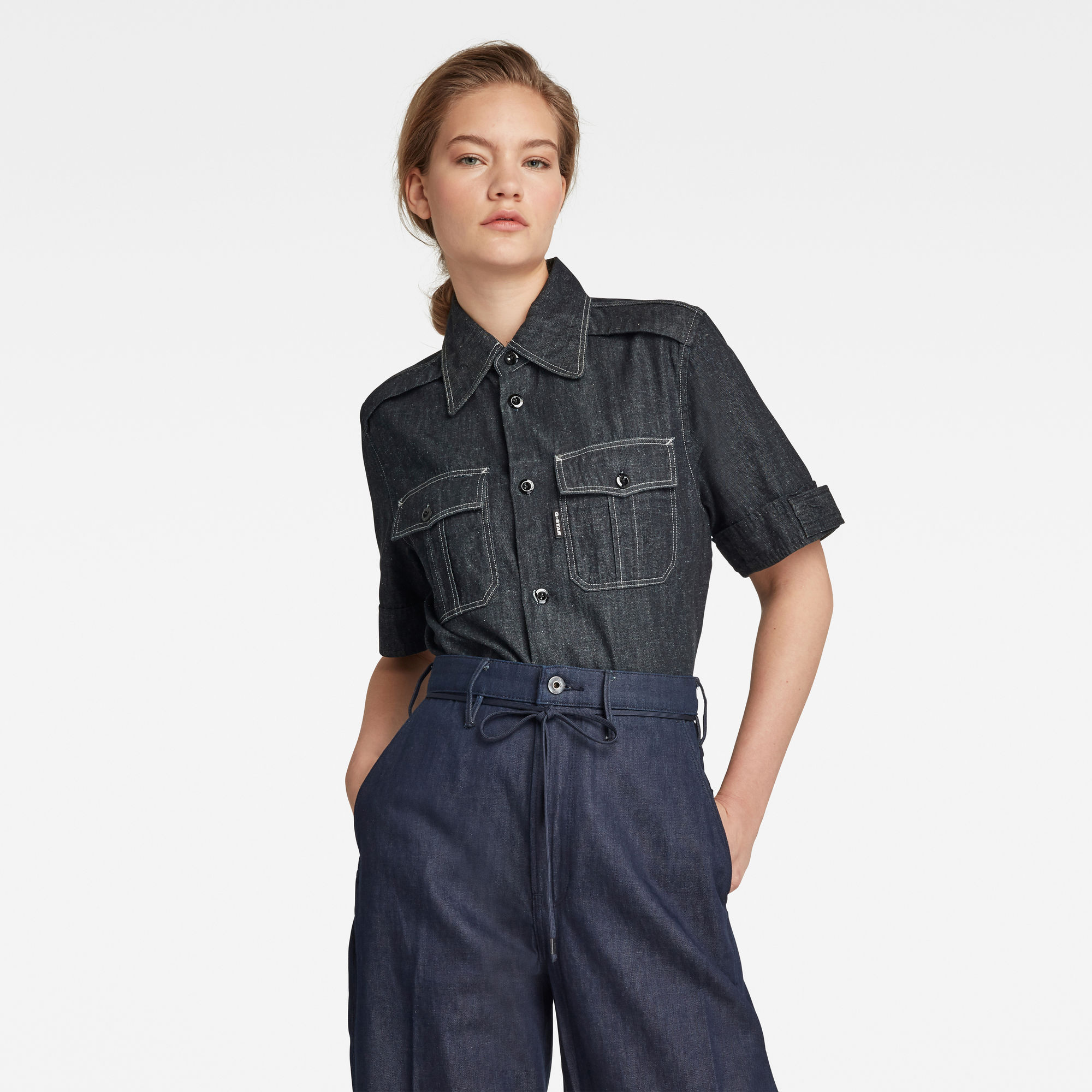 G-Star RAW Dames Officer Shirt Donkerblauw G-Star RAW Dames Officer Shirt Donkerblauw