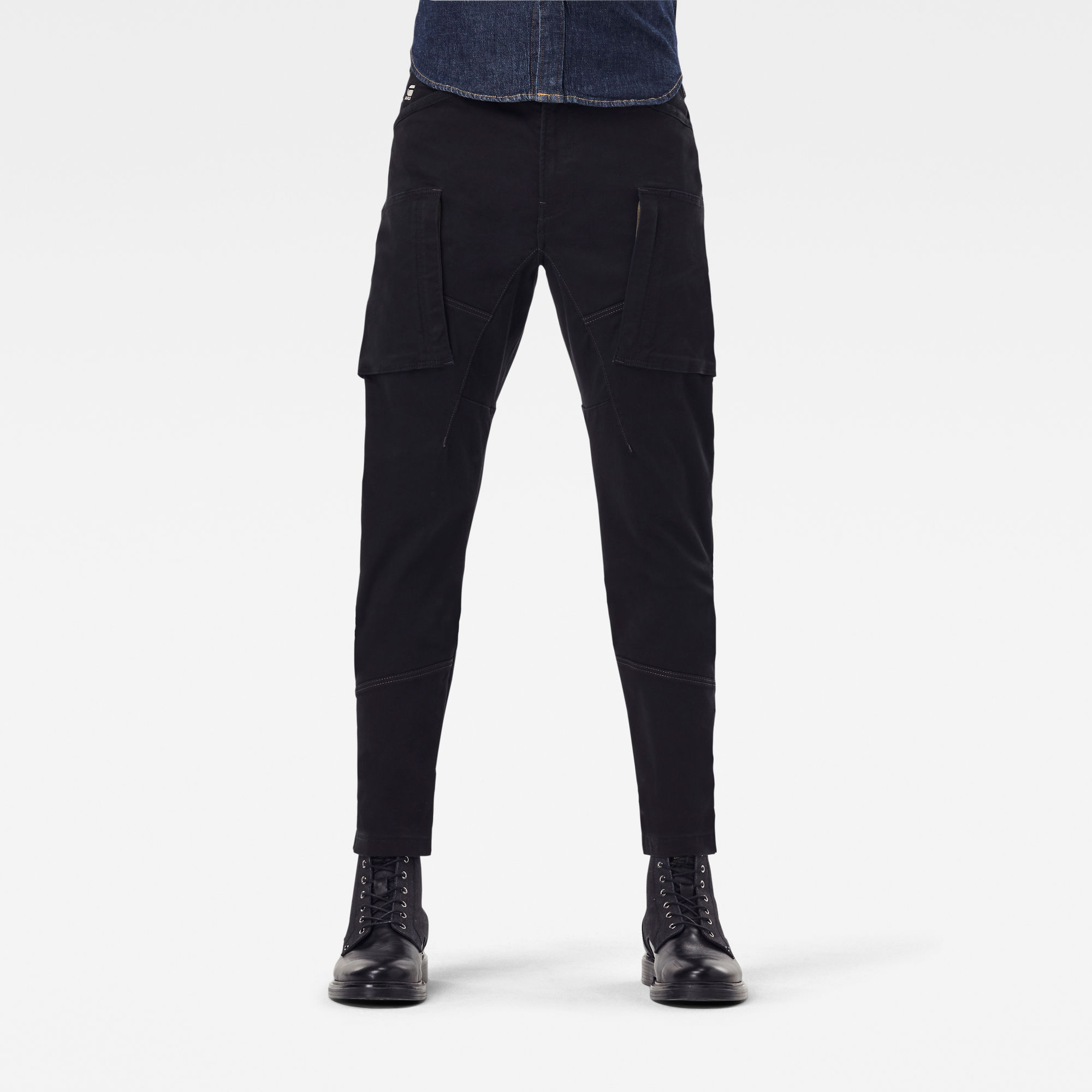 G-Star RAW Hommes Pantalon cargo Zip Pocket 3D Skinny Noir